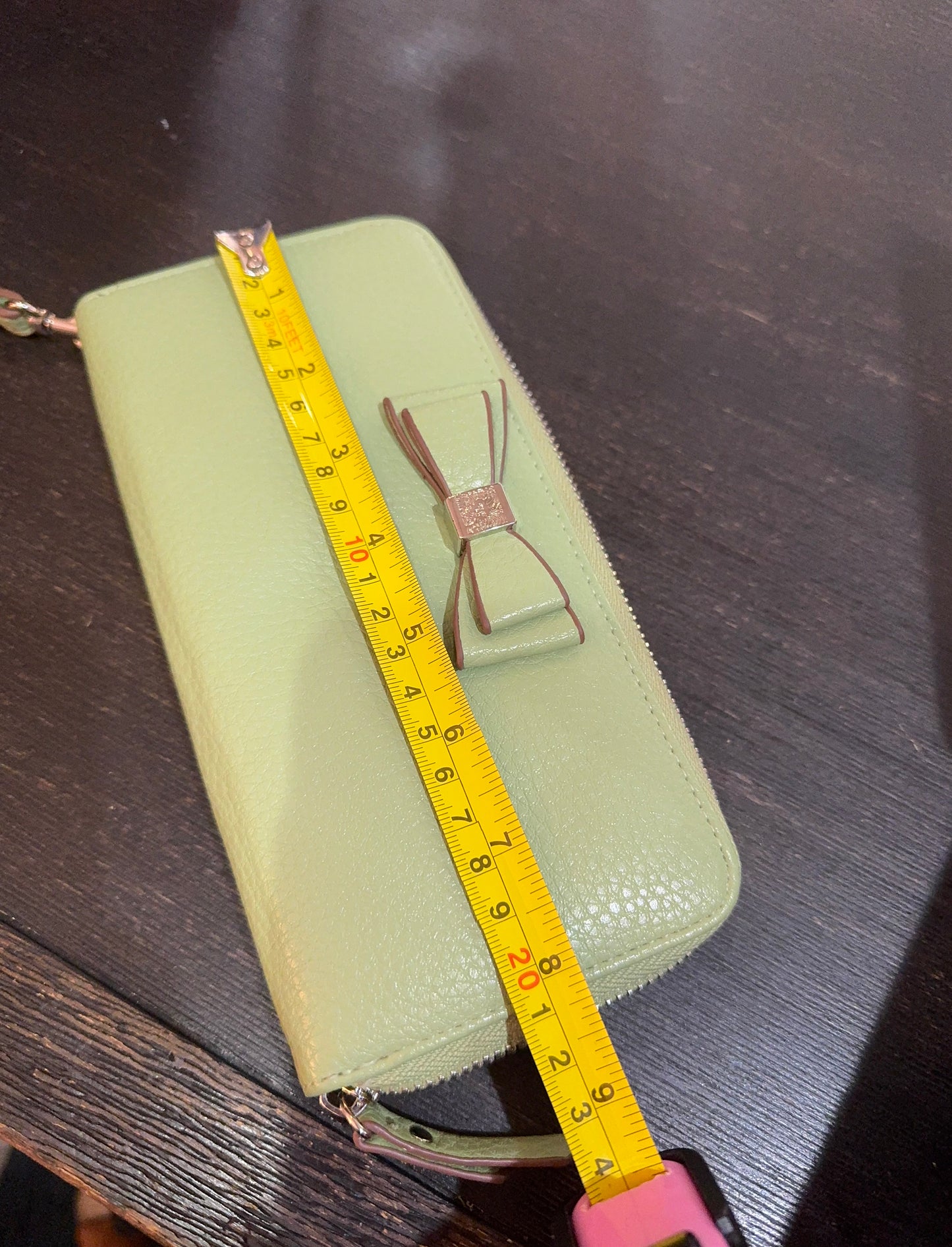 Light Green Zipper Long Wallet
