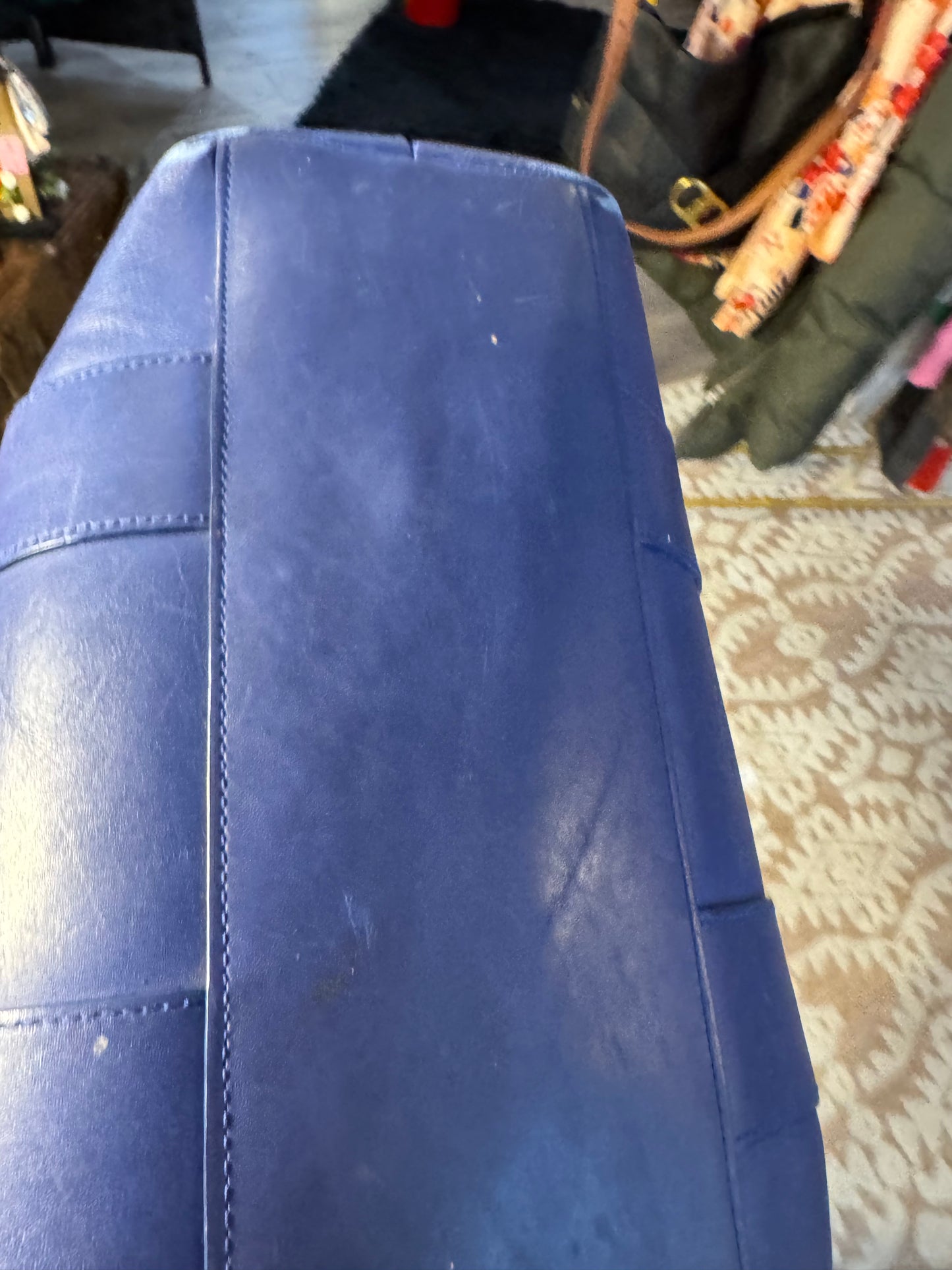 PreLoved J.W. Hume Leather Blue Large Tote