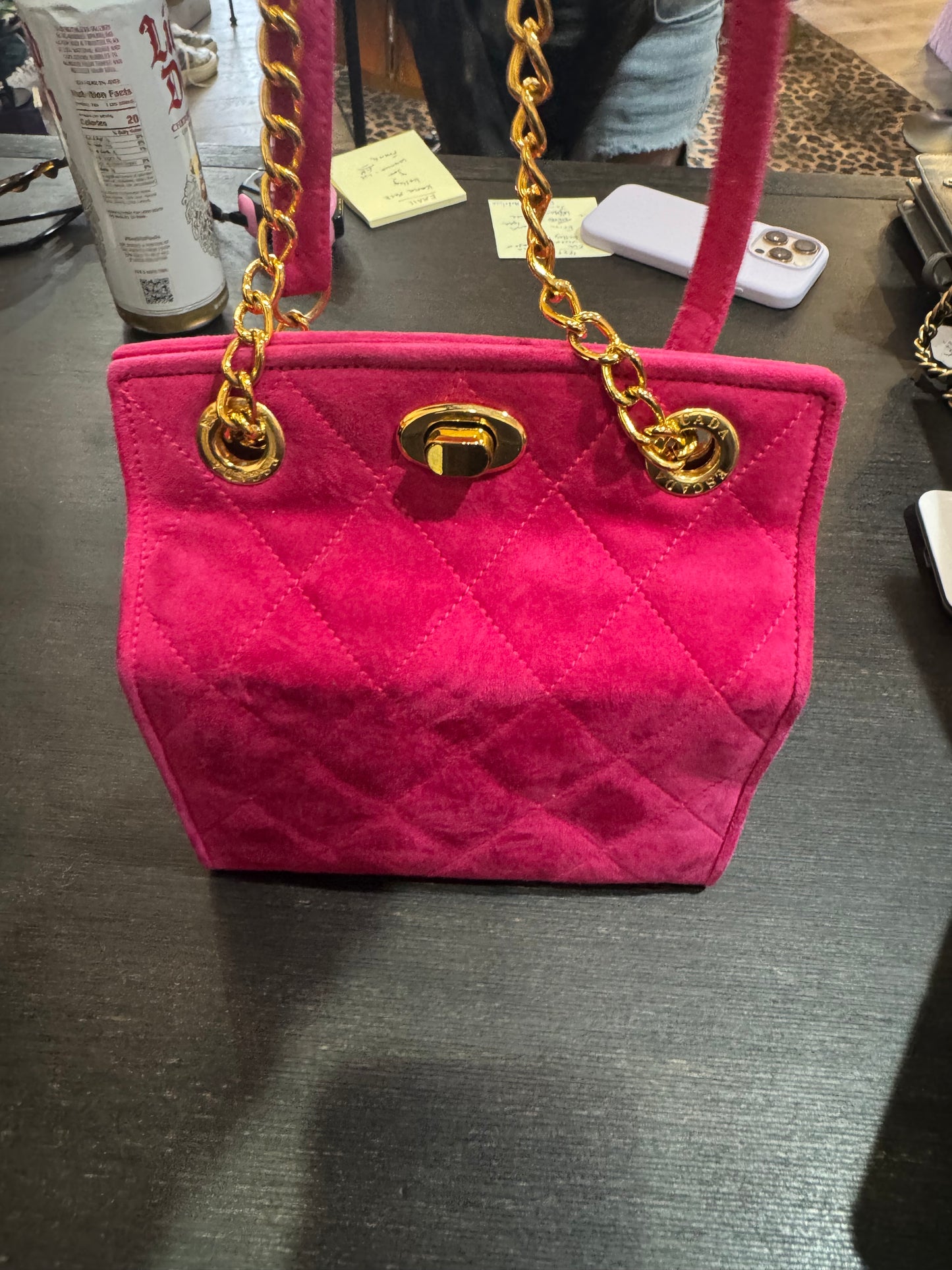 Escada. Vintage pink suede small bag