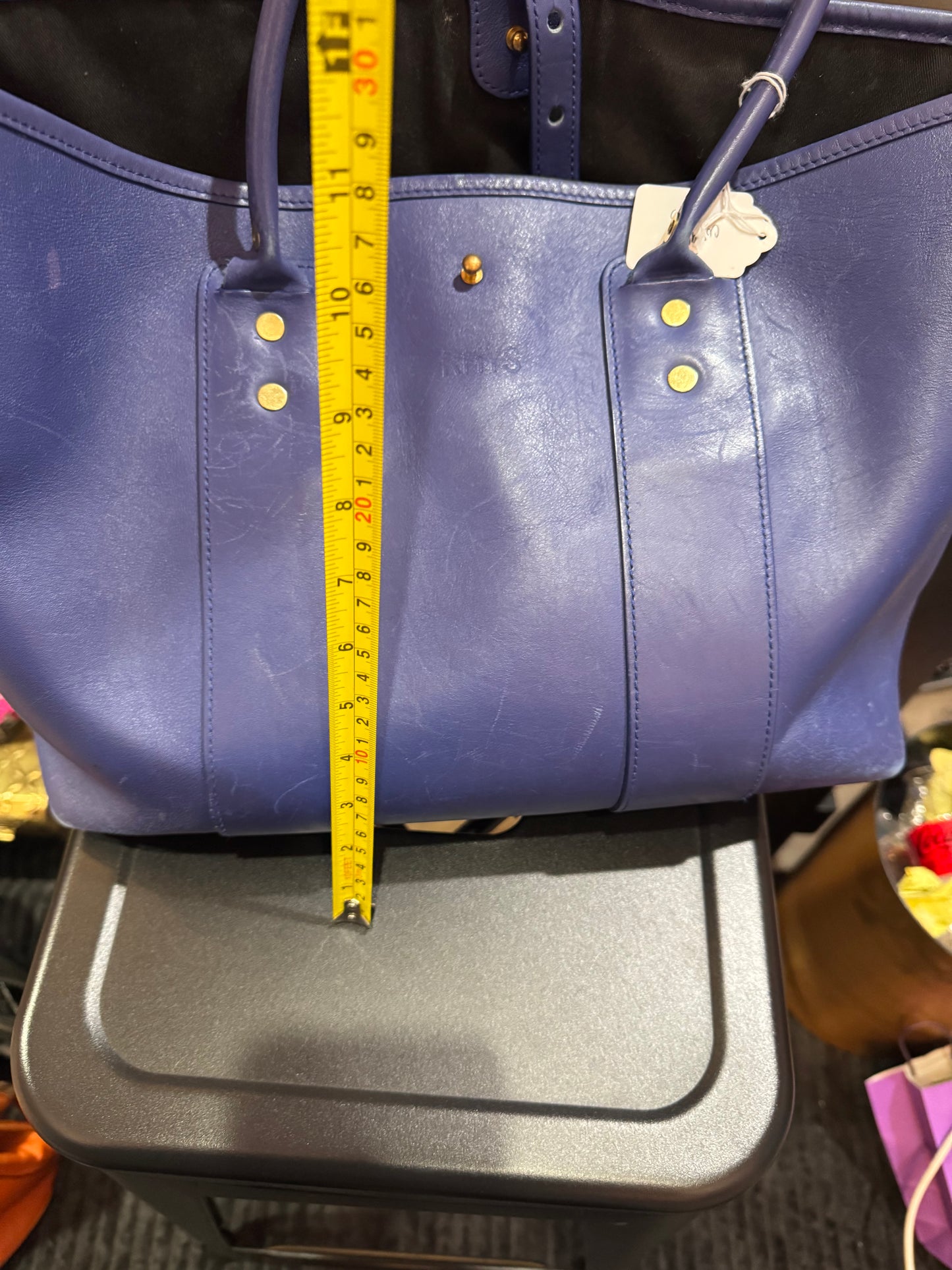 PreLoved J.W. Hume Leather Blue Large Tote