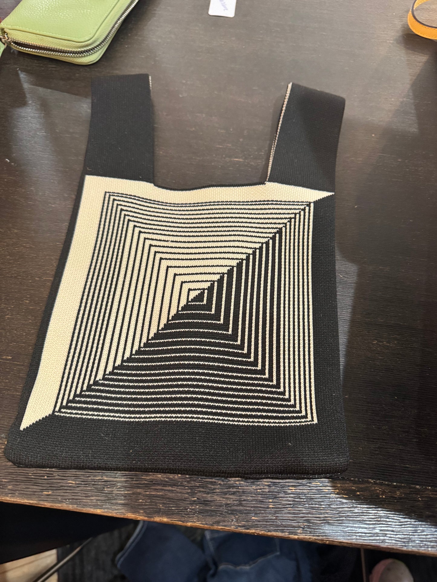 Small Cloth Handbag - Geometric Print - Like New Condition