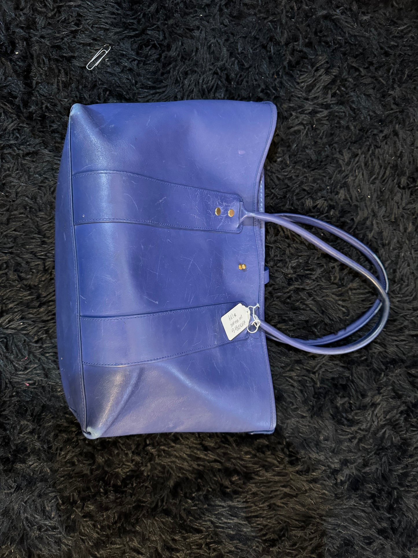 PreLoved J.W. Hume Leather Blue Large Tote