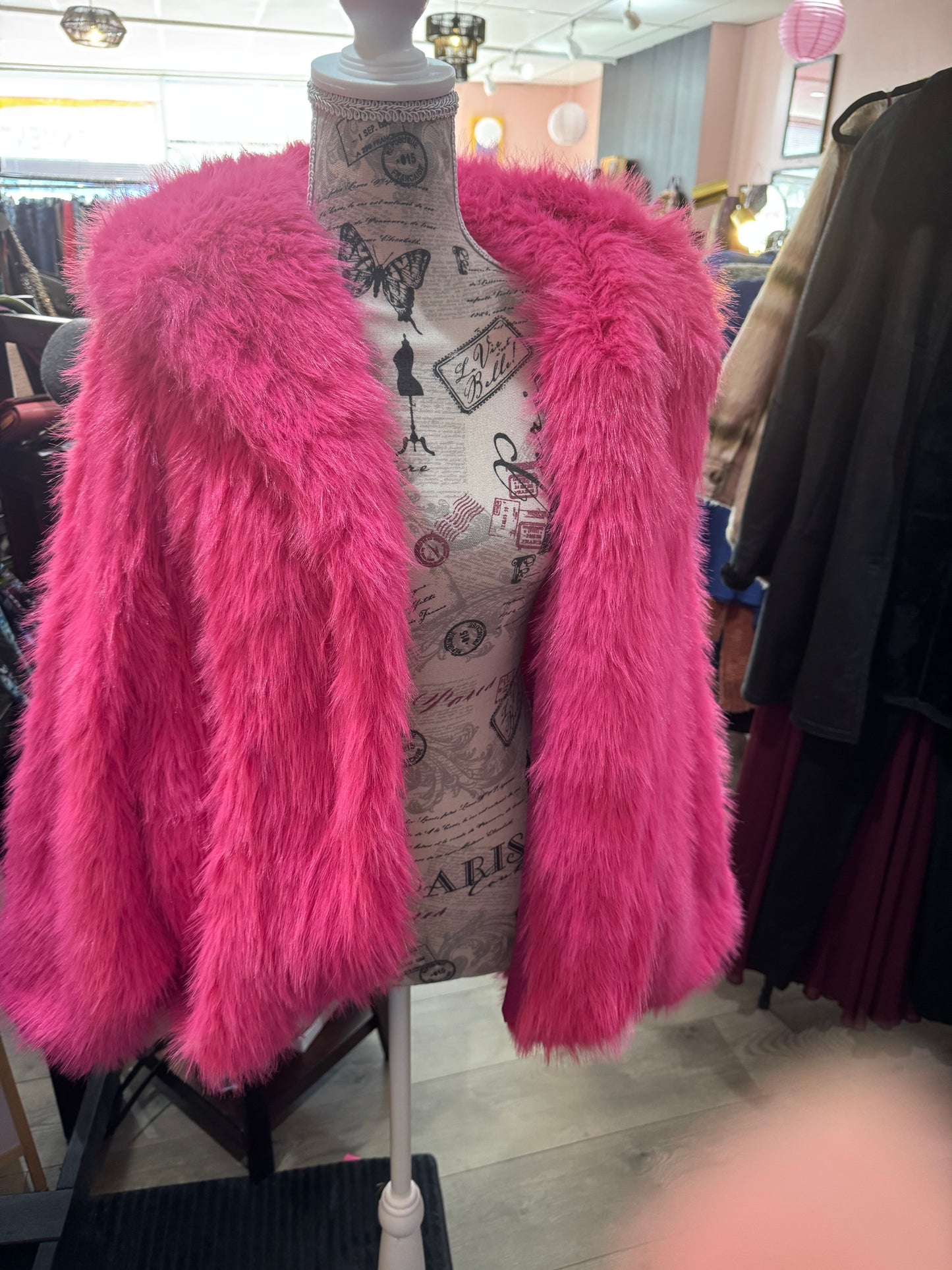 Laseti Brand - Size Medium Faux Fur Pink Hooded Jacket