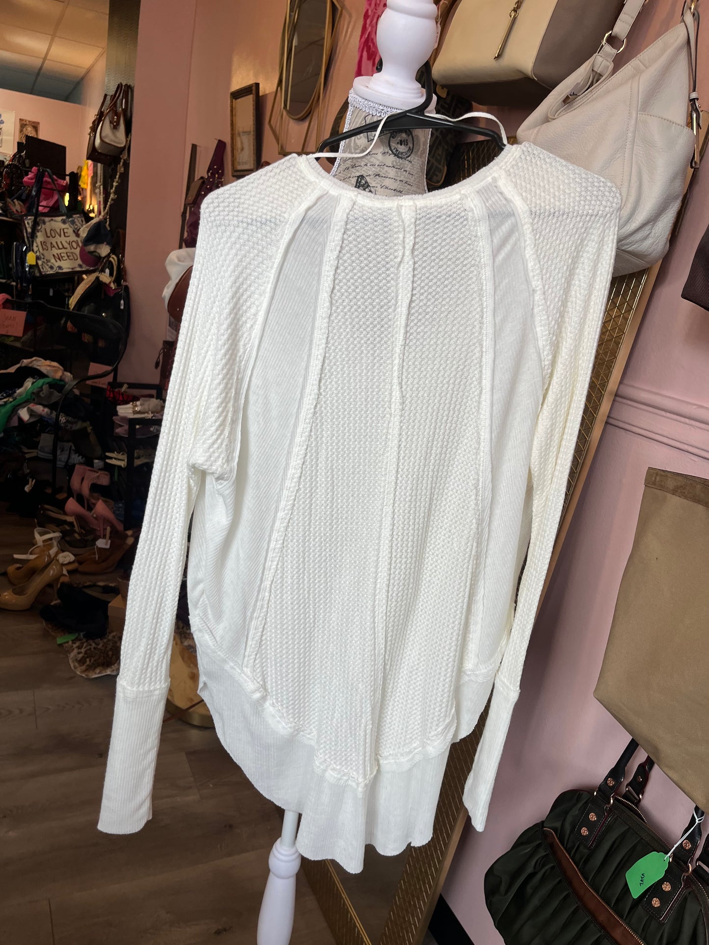 Free people white long sleeve top