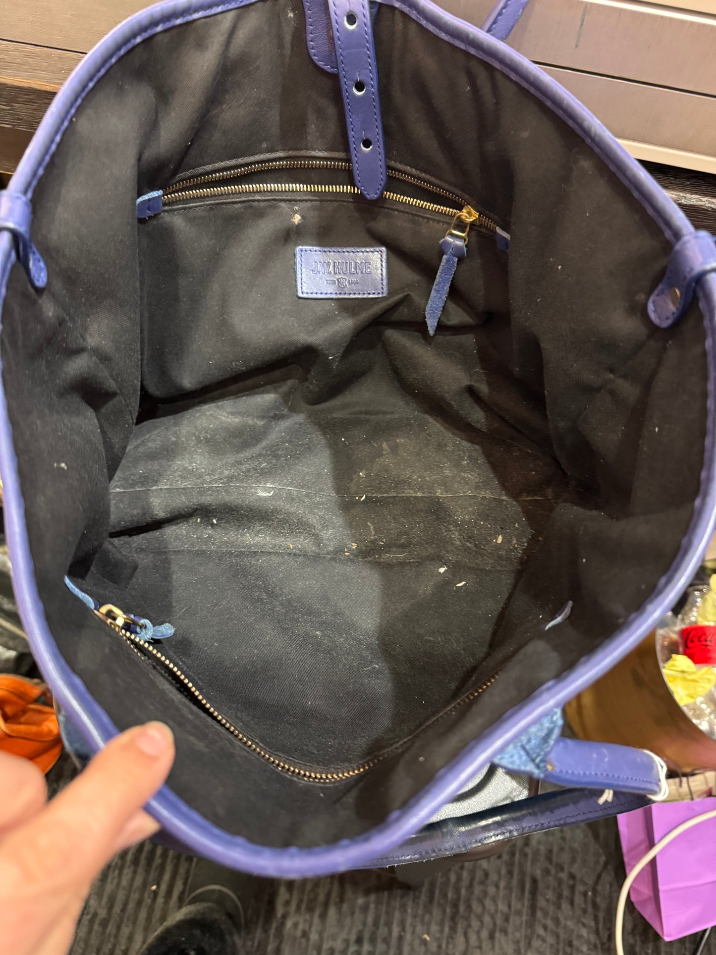 PreLoved J.W. Hume Leather Blue Large Tote