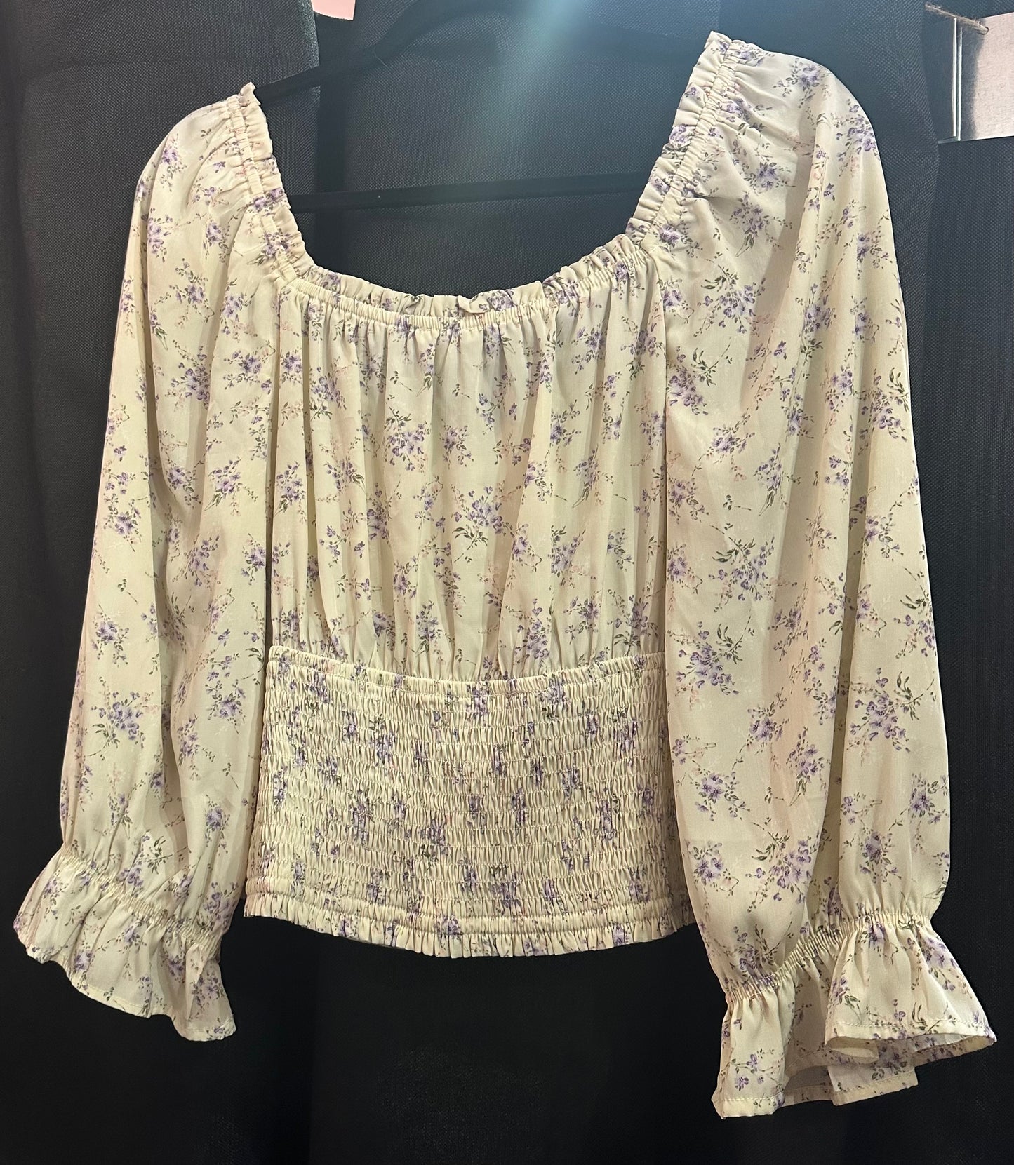 Skies are blue size medium cropped top