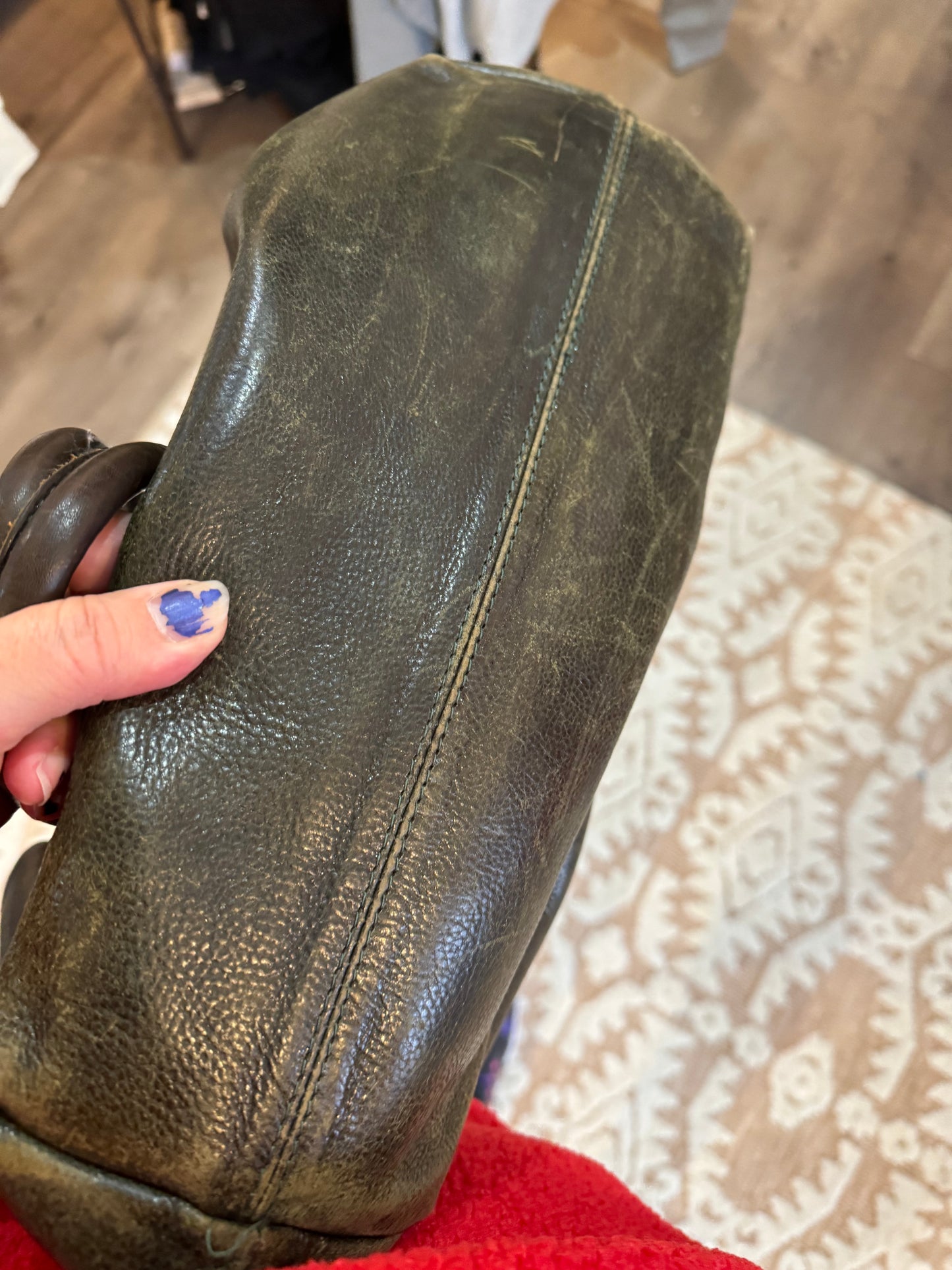 Distressed Leather Handbag