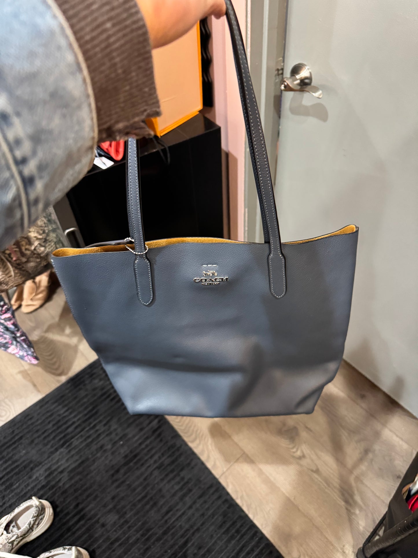 Coach! Beautiful large blue tote