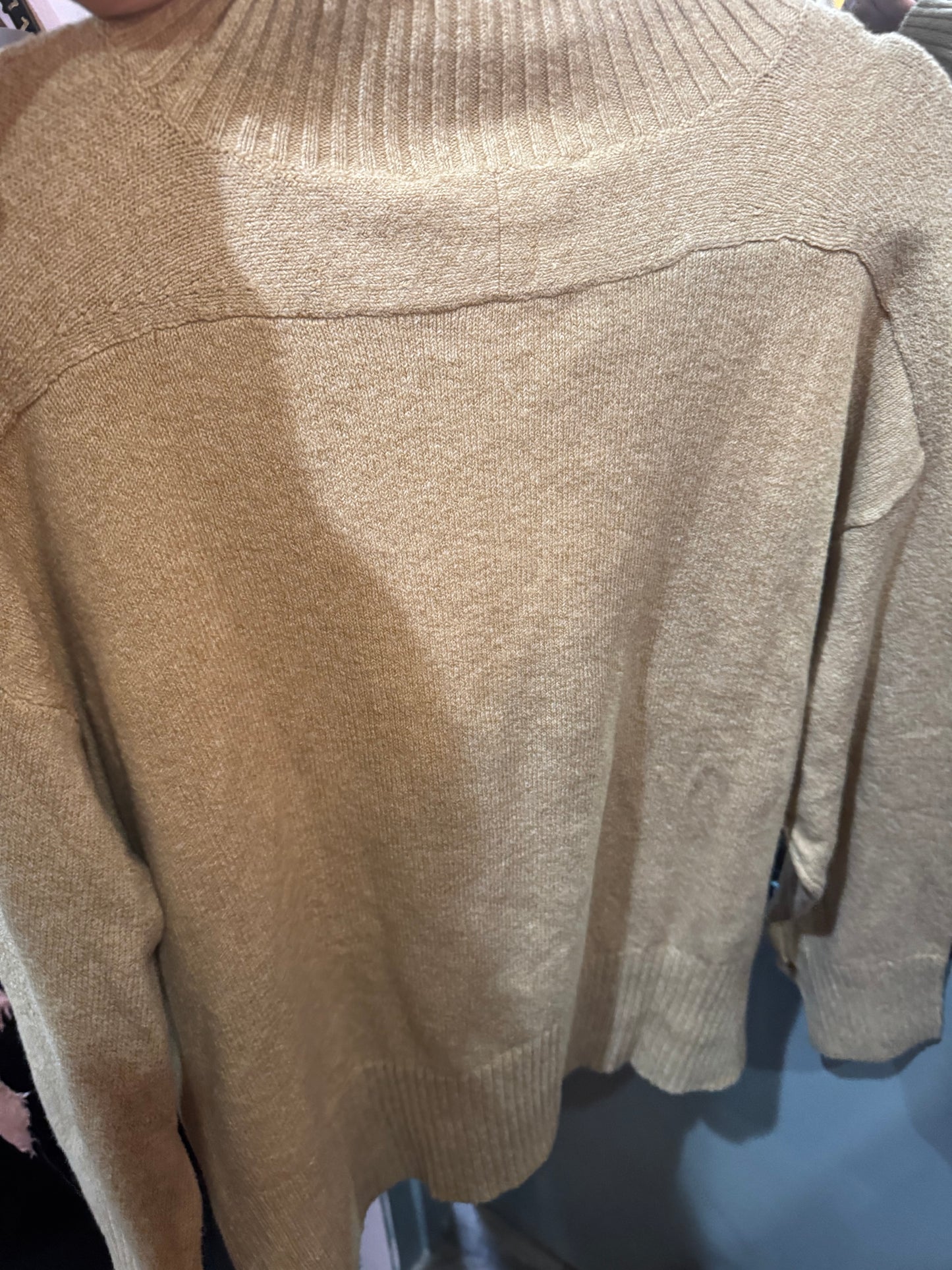 LOFT Camel Color Sweater - Size XS - Mock Turtleneck