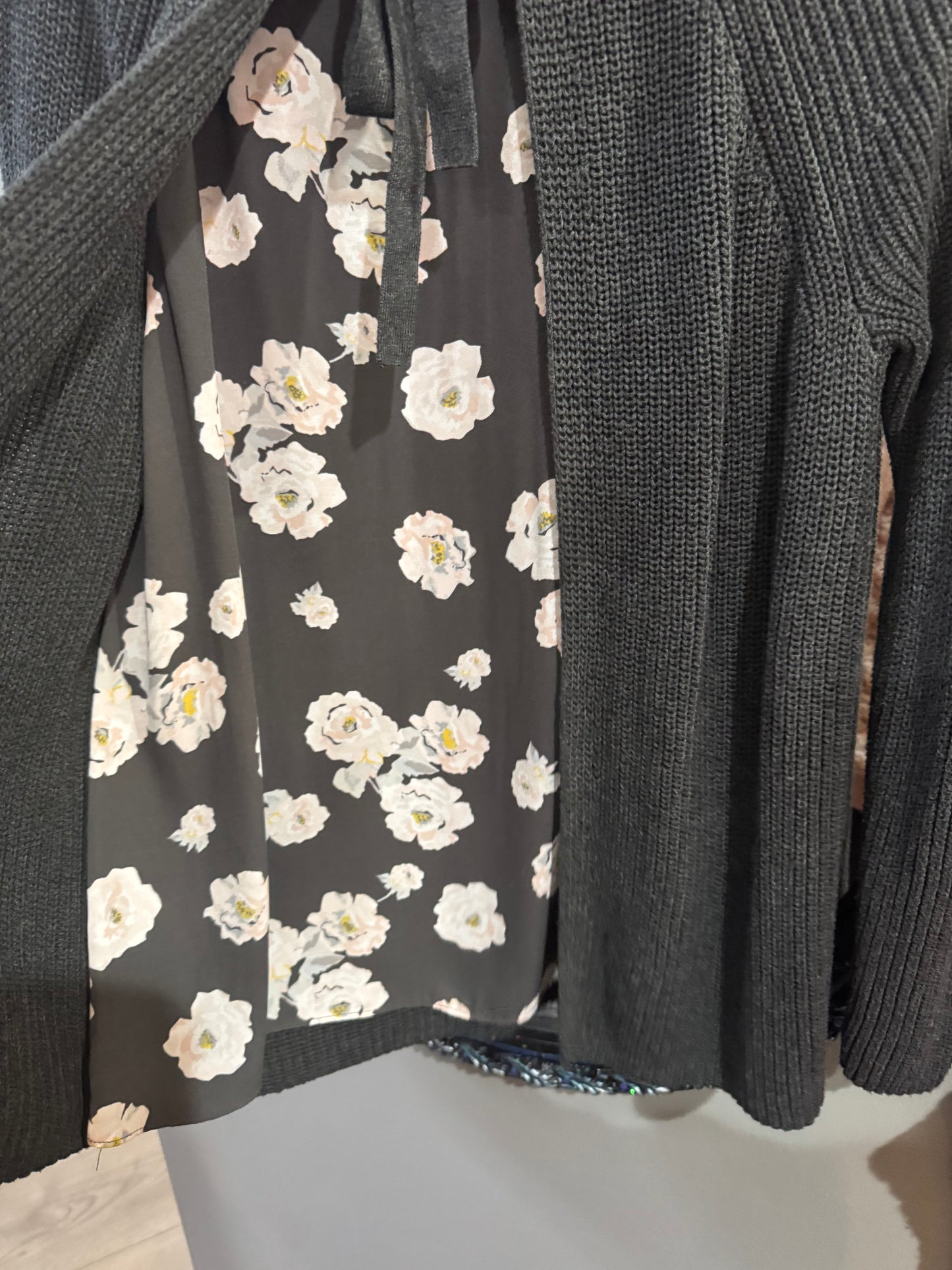 Loft Brand Sweater - Gray with Print on Back - Size small