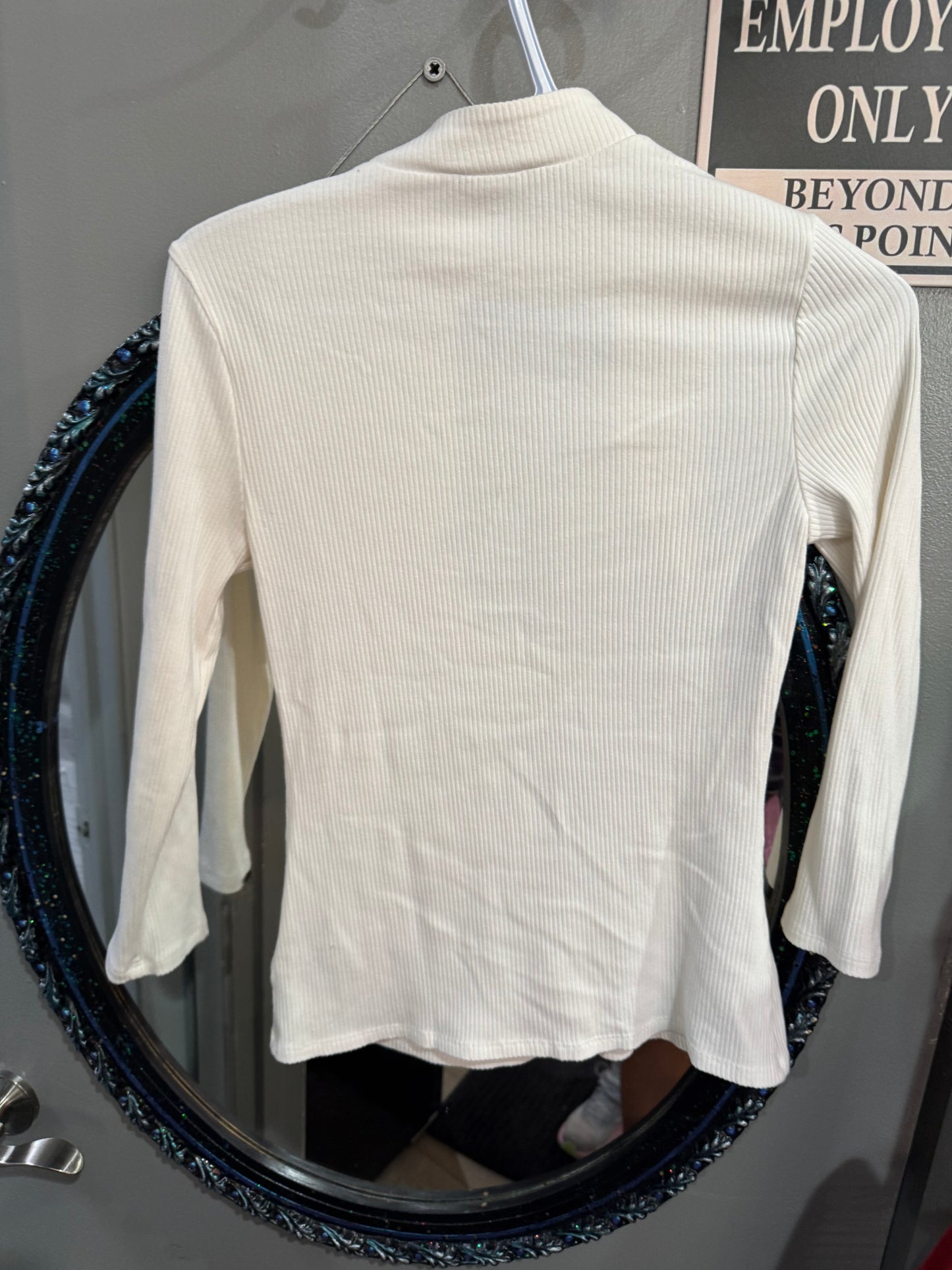 Express Mock Neck Cream Turtleneck - 3/4 Sleeves - Size Small