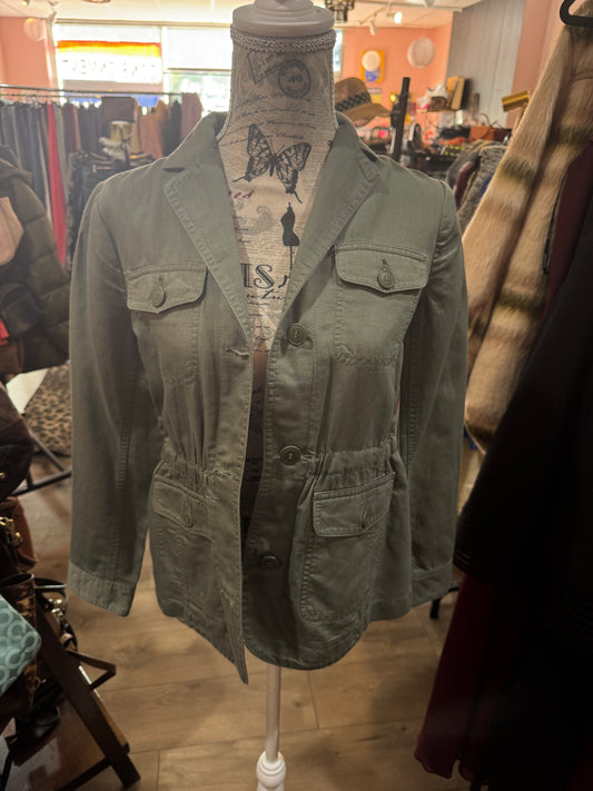 Talbots Green Coat - Button Up Front - Size P