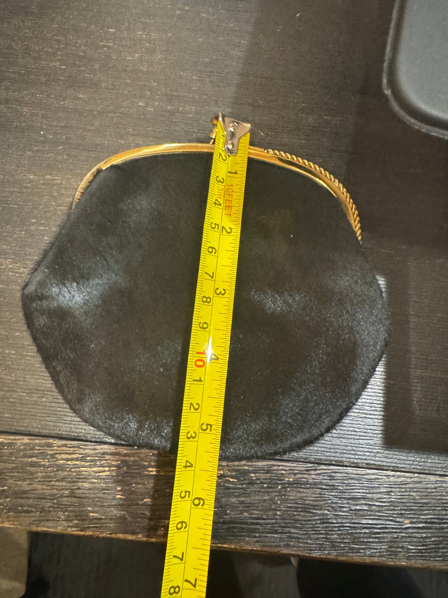 Beautiful Vintage Black Faux Fur Change Purse