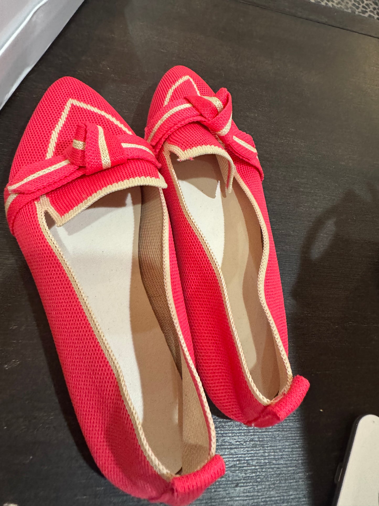 Pink Bow Material Flat Shoe - Women’s Shoe Size 37