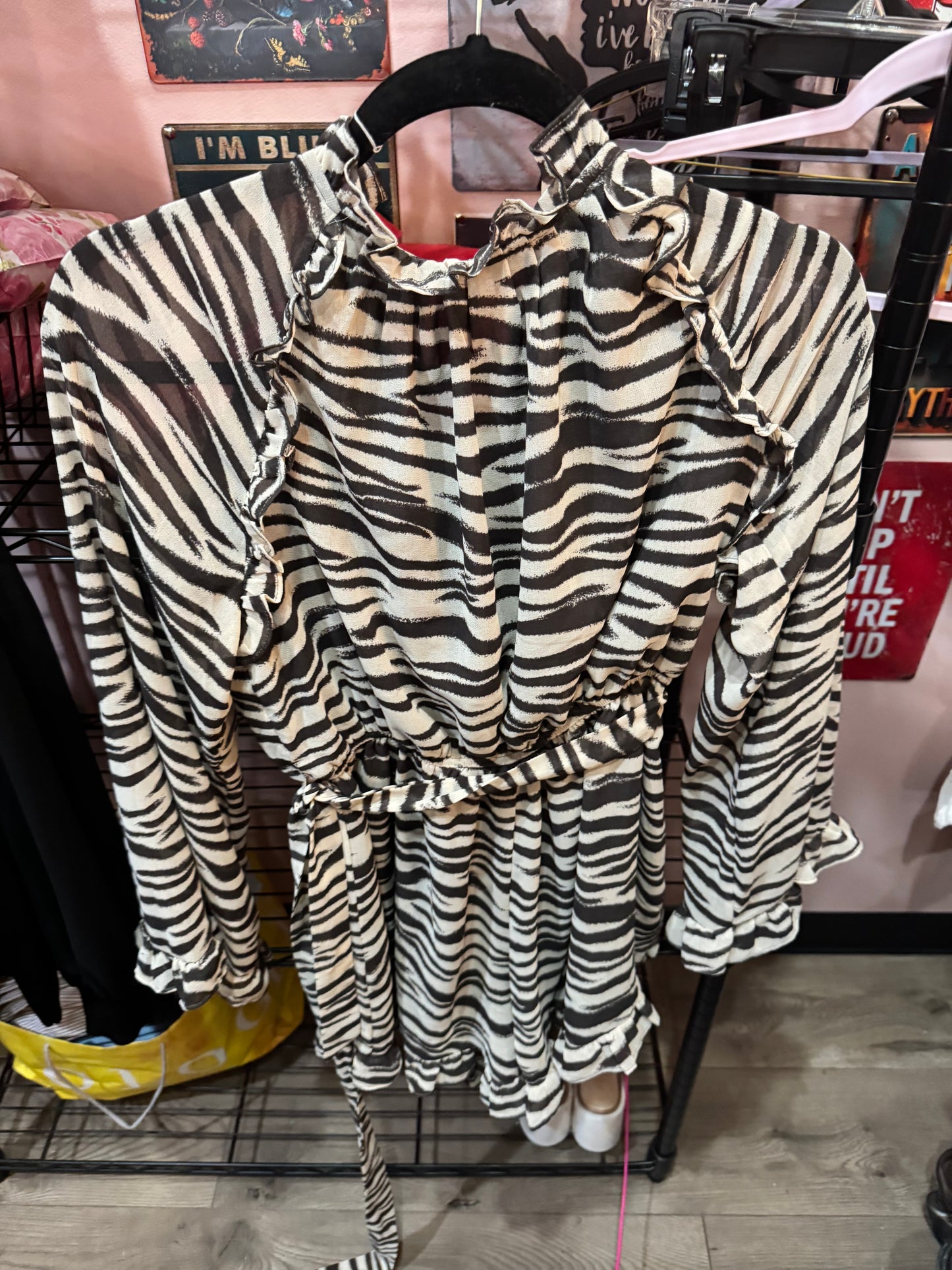 Cute Dress - Black and White print - Size Small