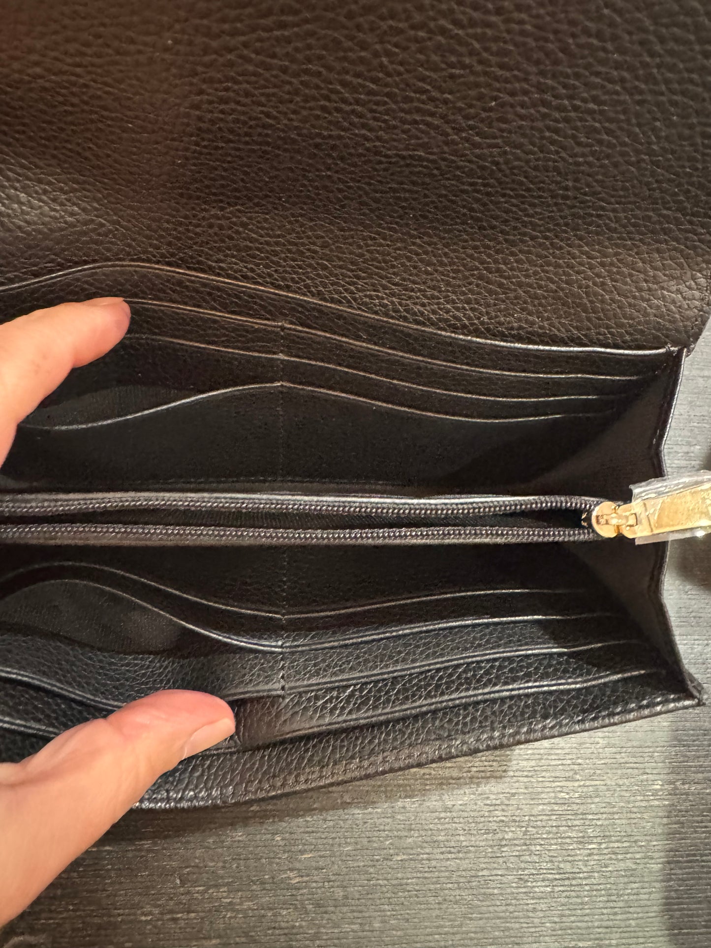 Furla black long wallet