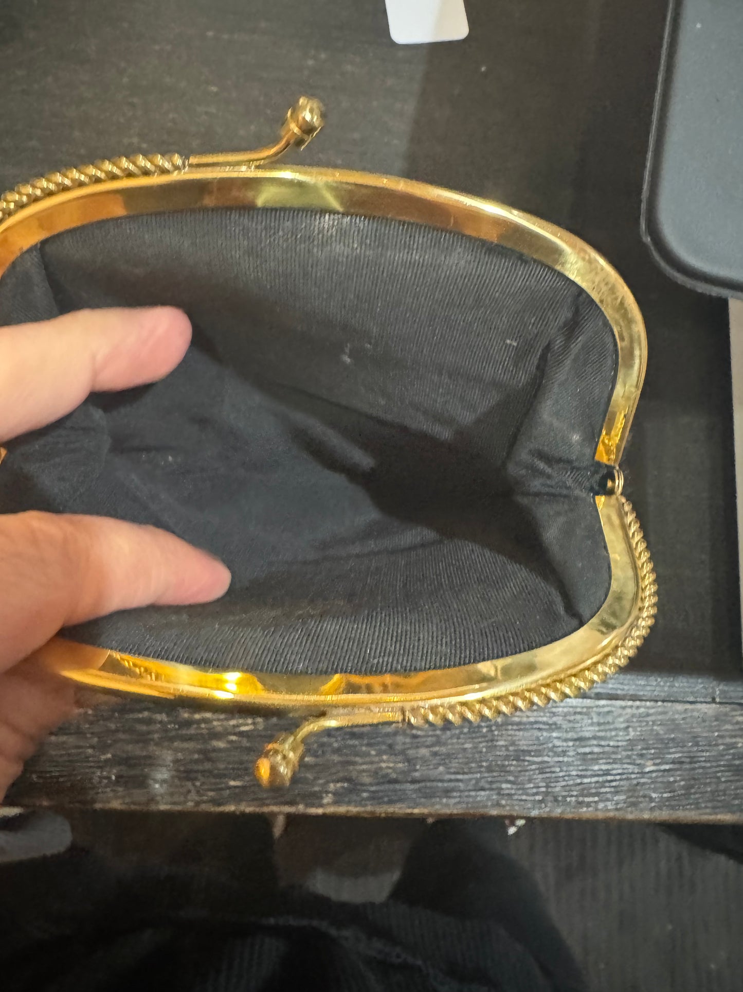 Beautiful Vintage Black Faux Fur Change Purse