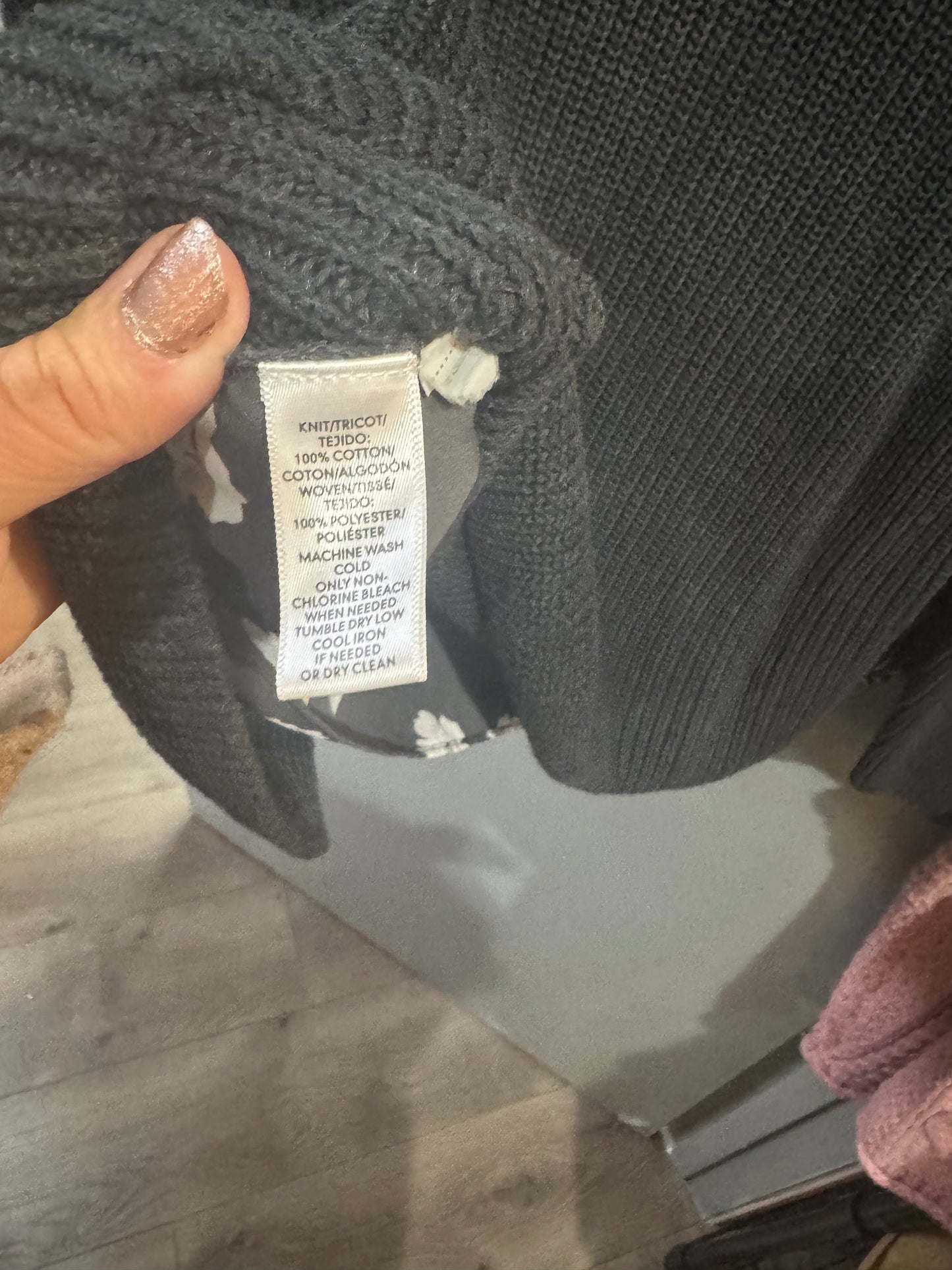 Loft Brand Sweater - Gray with Print on Back - Size small