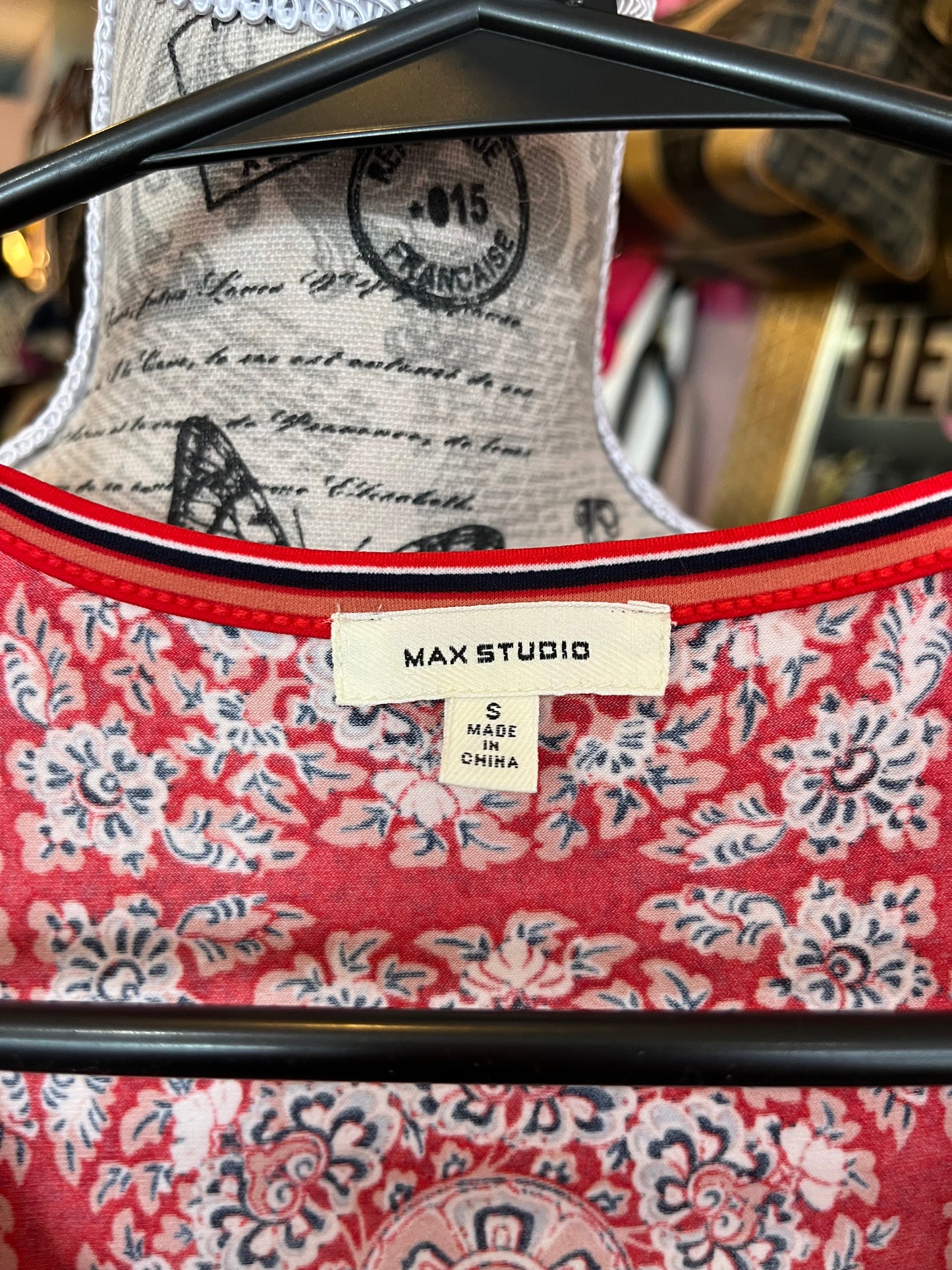 Max studio red mixed print dress