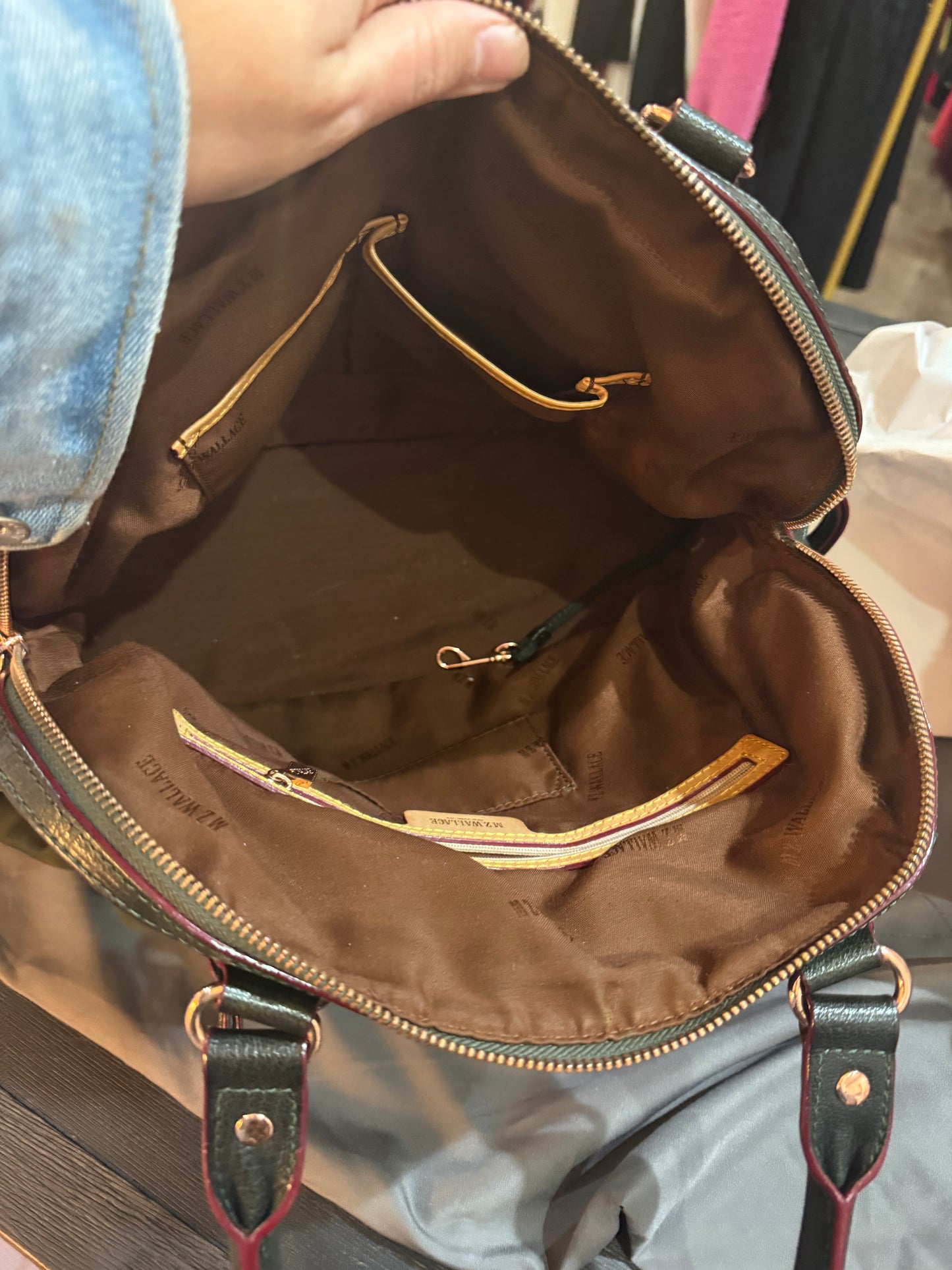 MZ Wallace green handbag