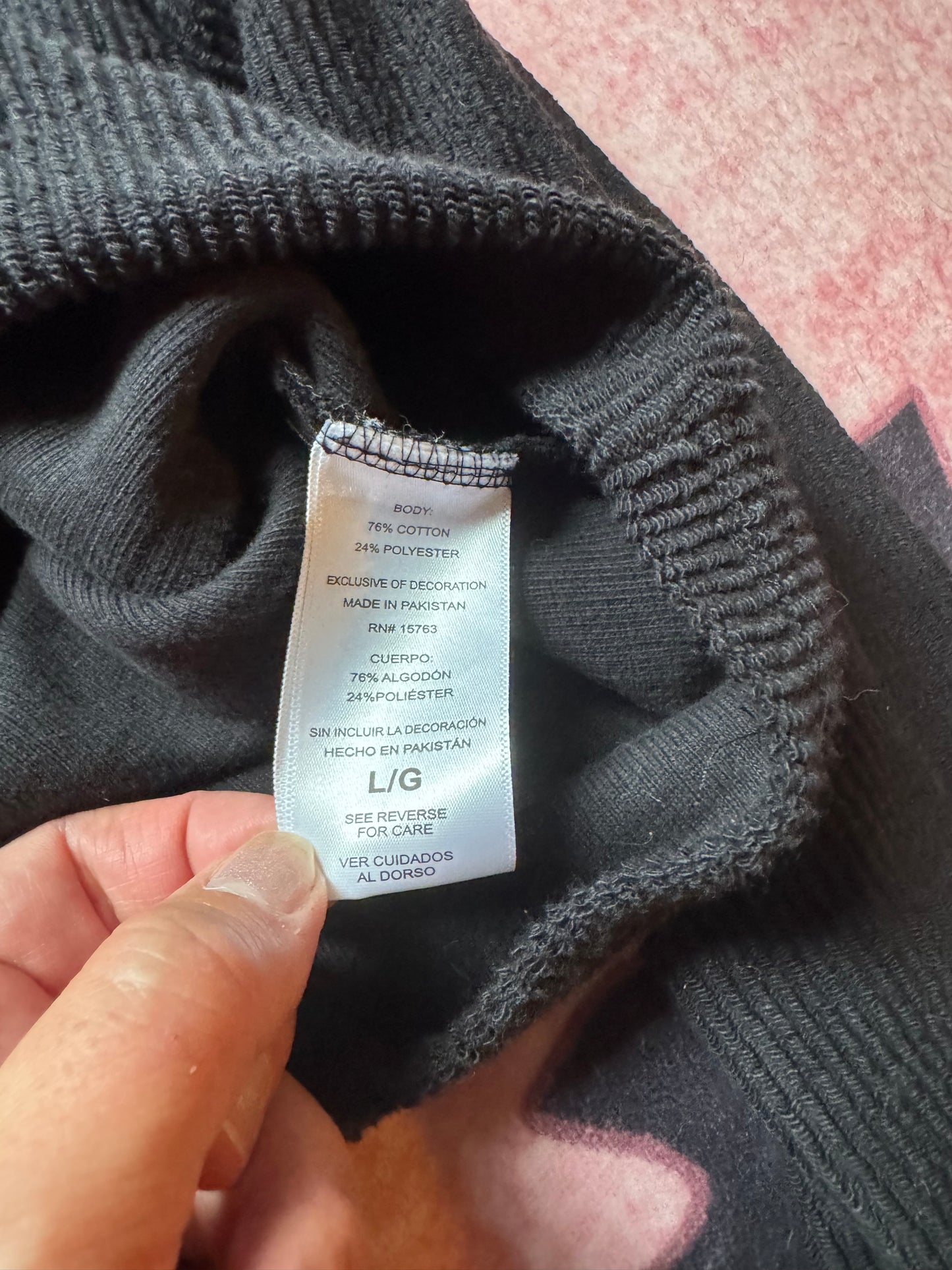 Champion Black Hooded Sweatshirt - Size Large