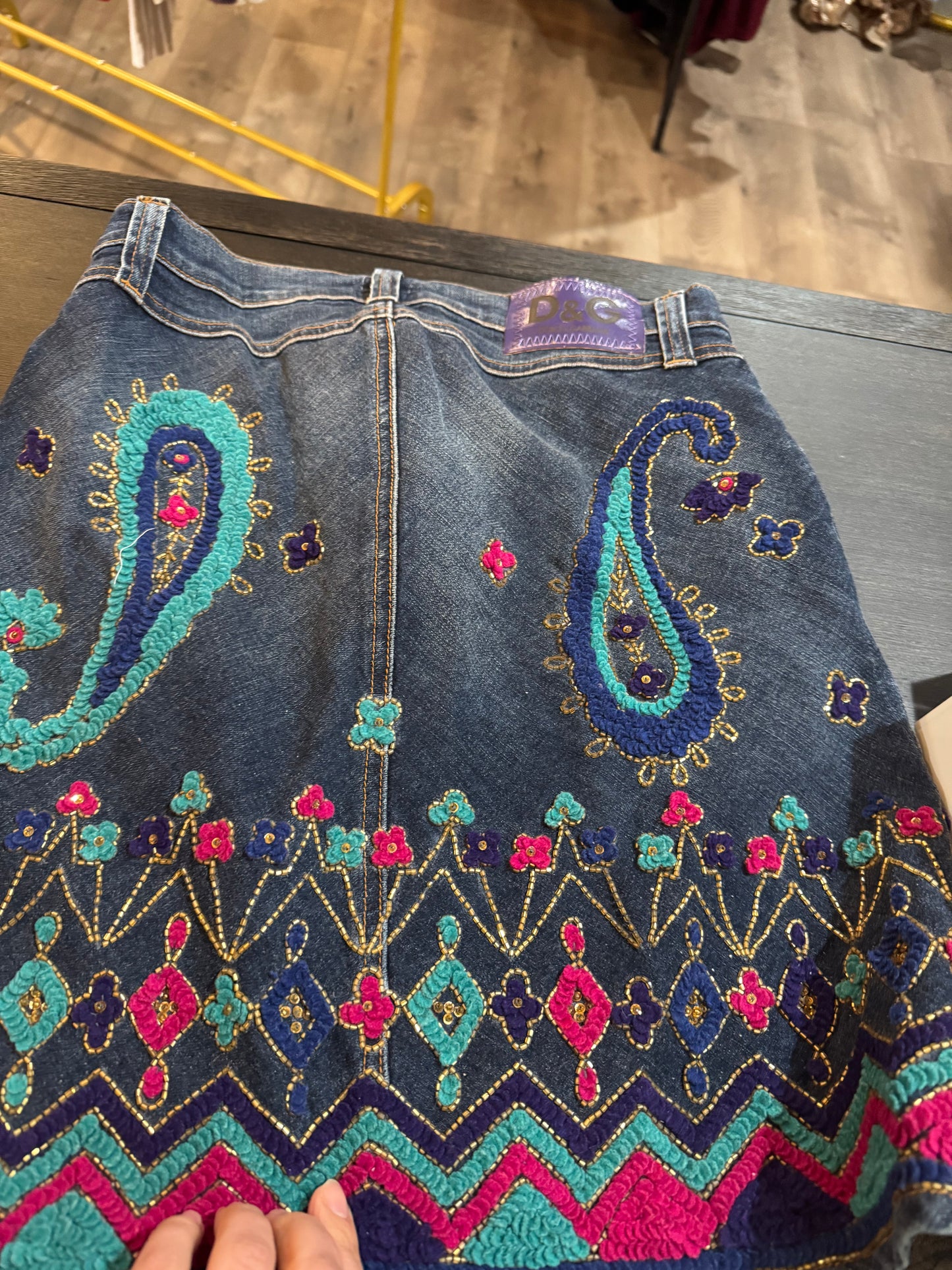 Dolce & Gabbana Vintage Denim Pencil Skirt
