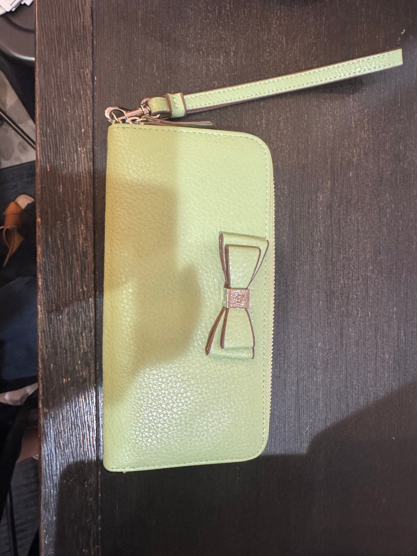 Light Green Zipper Long Wallet