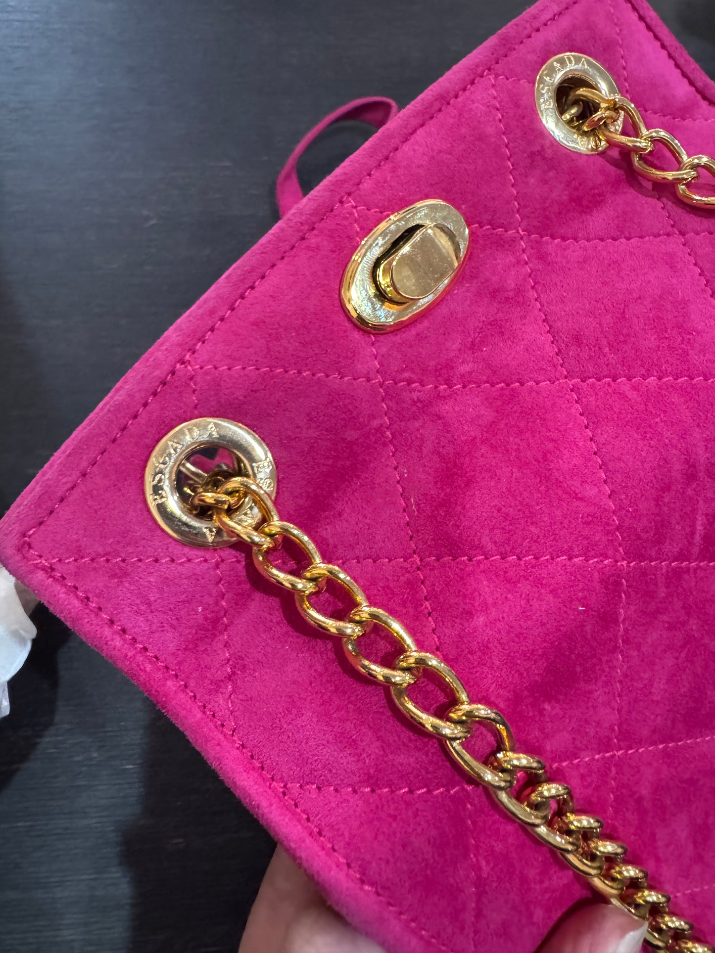 Escada. Vintage pink suede small bag