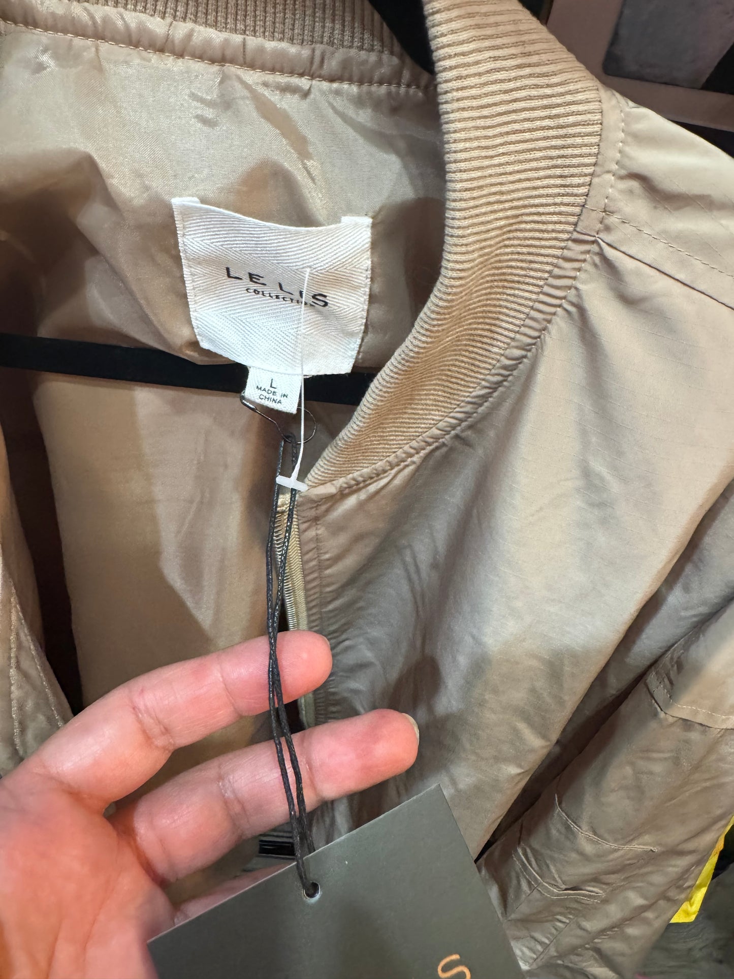 Cream Color Bomber Jacket - Size Large