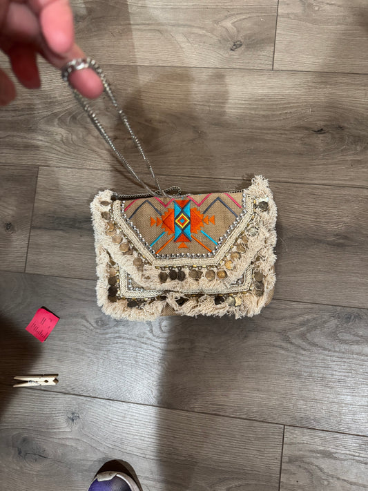 Boho small clutch (has chain attached)
