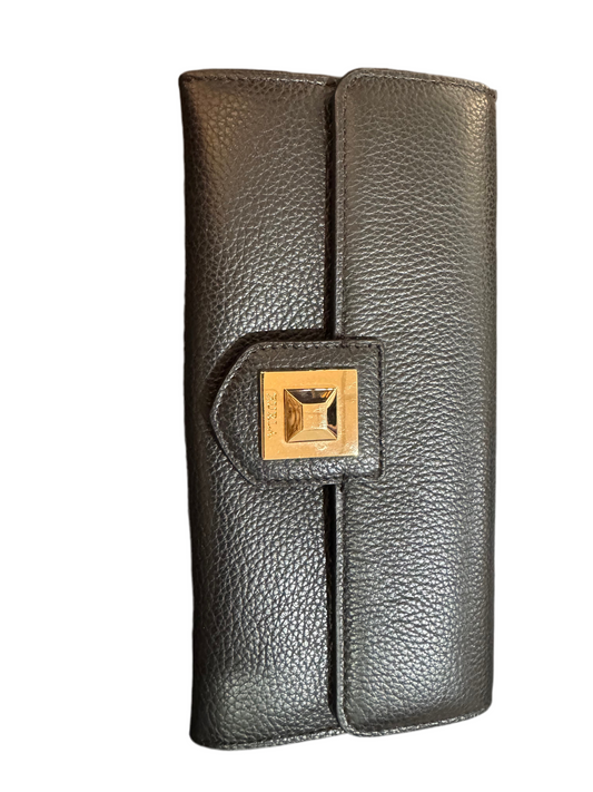 Furla black long wallet