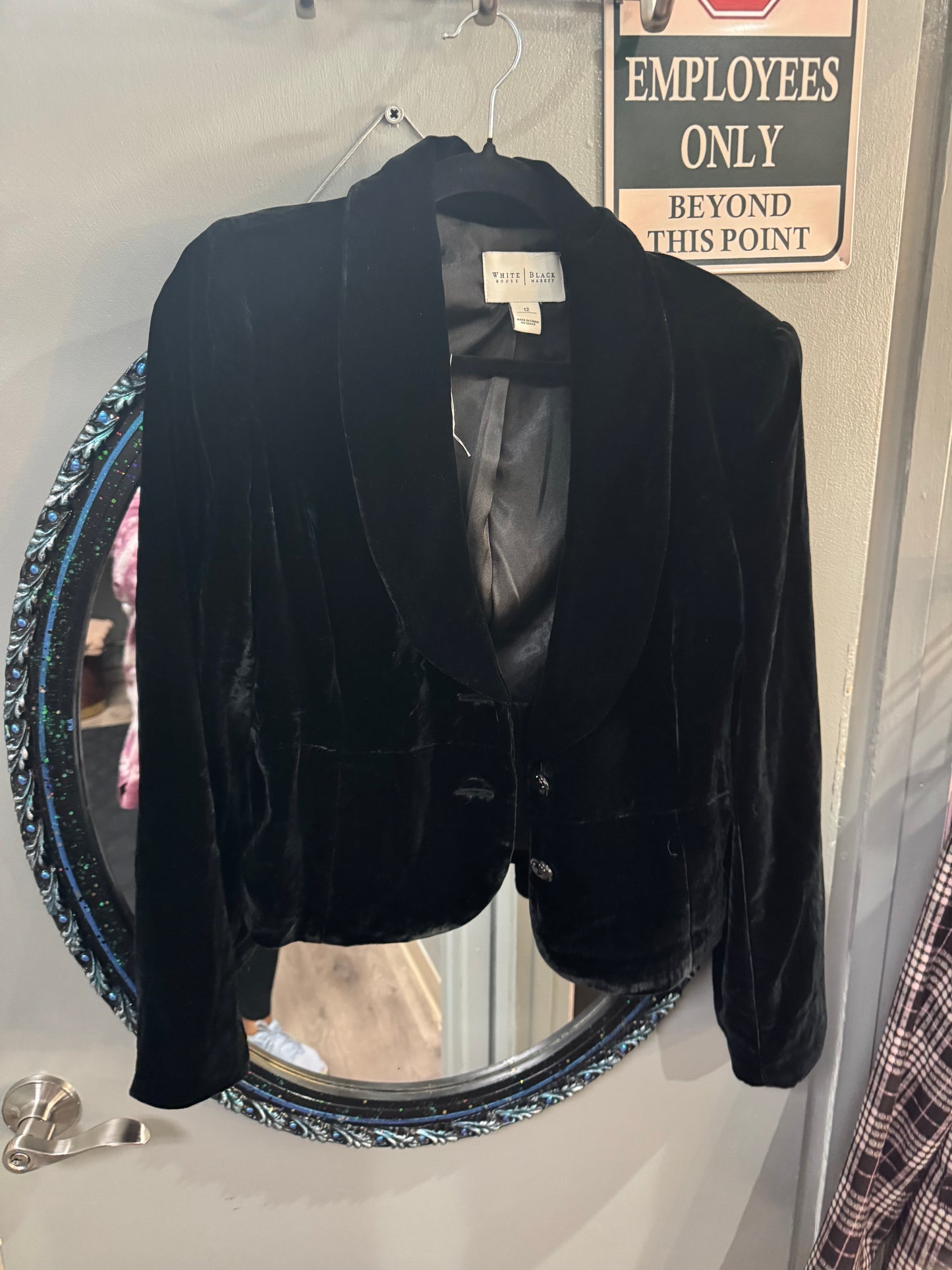 White House Black Market Velvet Feel Blazer - Size 12