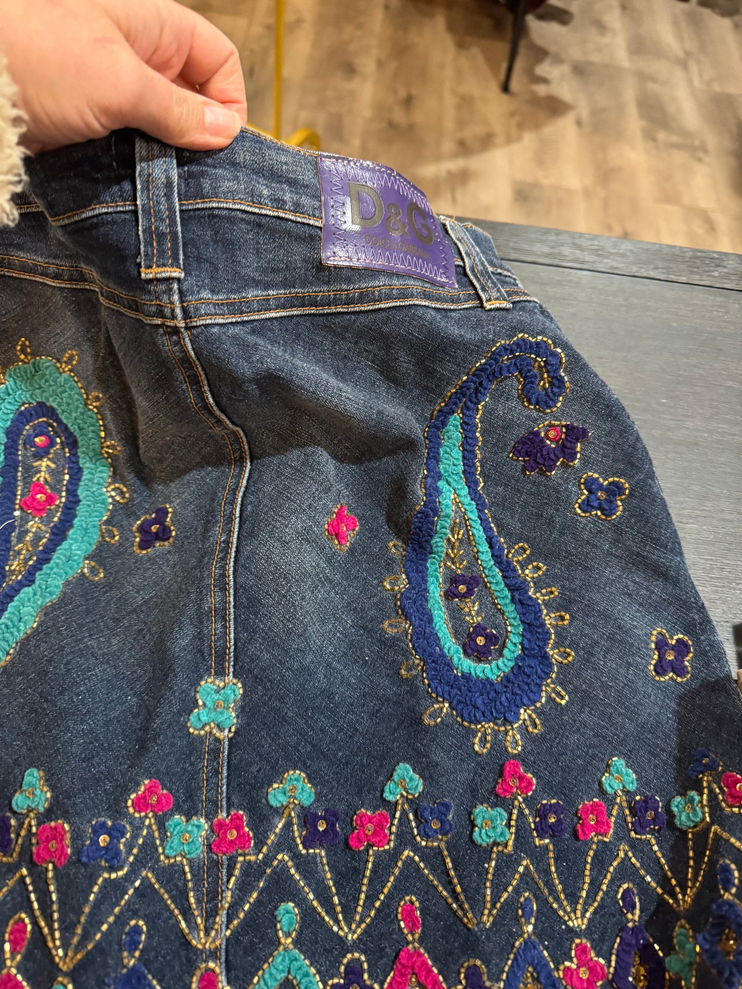 Dolce & Gabbana Vintage Denim Pencil Skirt