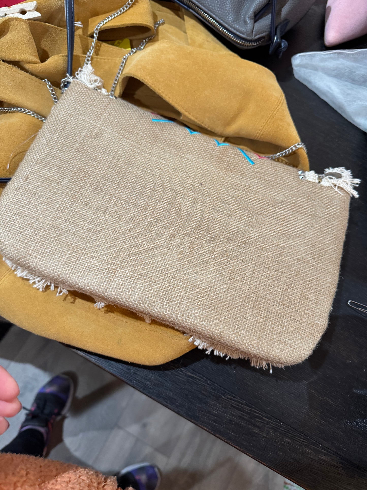 Boho small clutch (has chain attached)