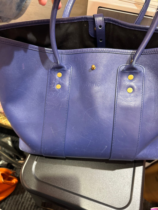 PreLoved J.W. Hume Leather Blue Large Tote