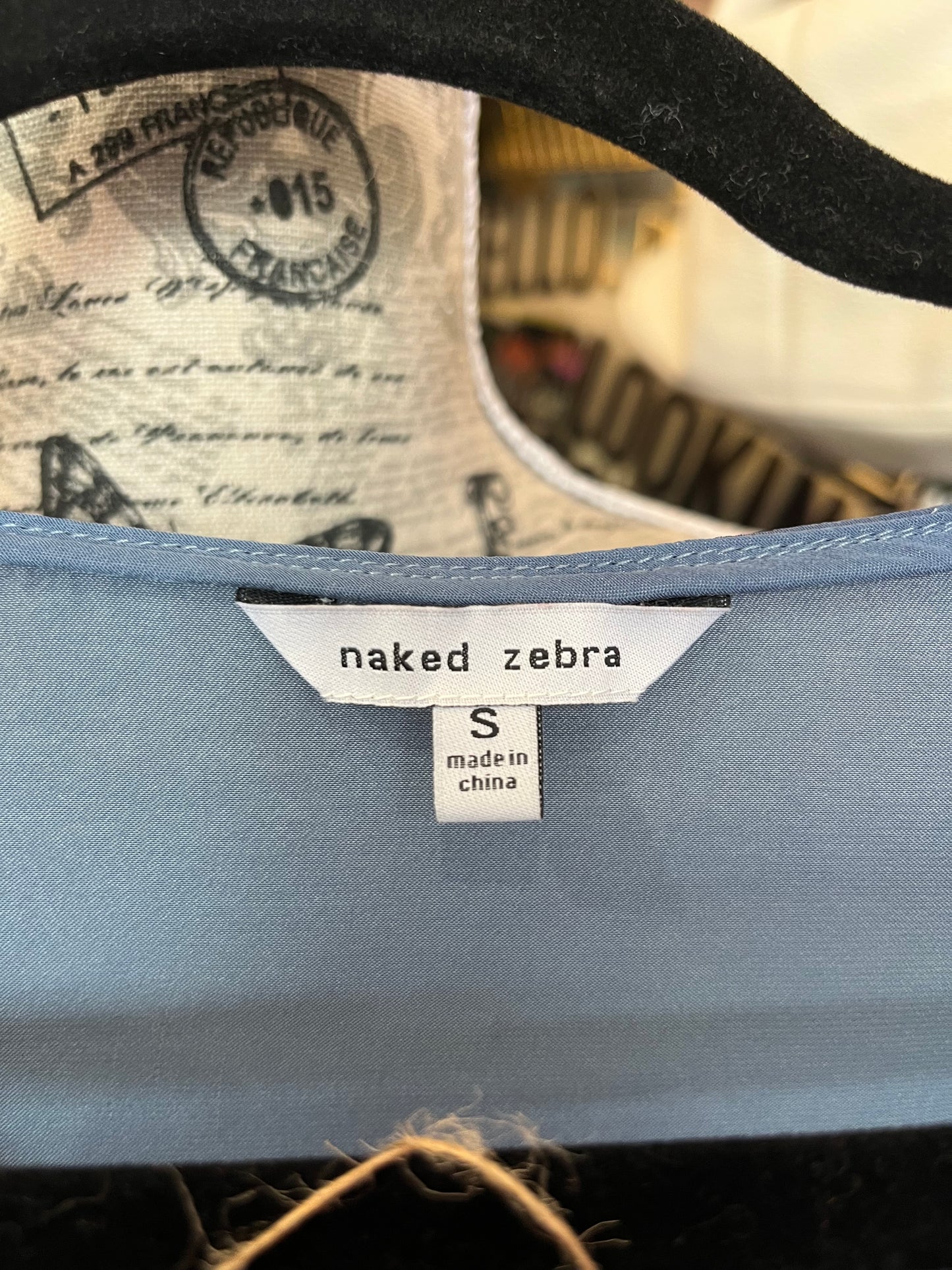 Naked zebra blue long sleeve top