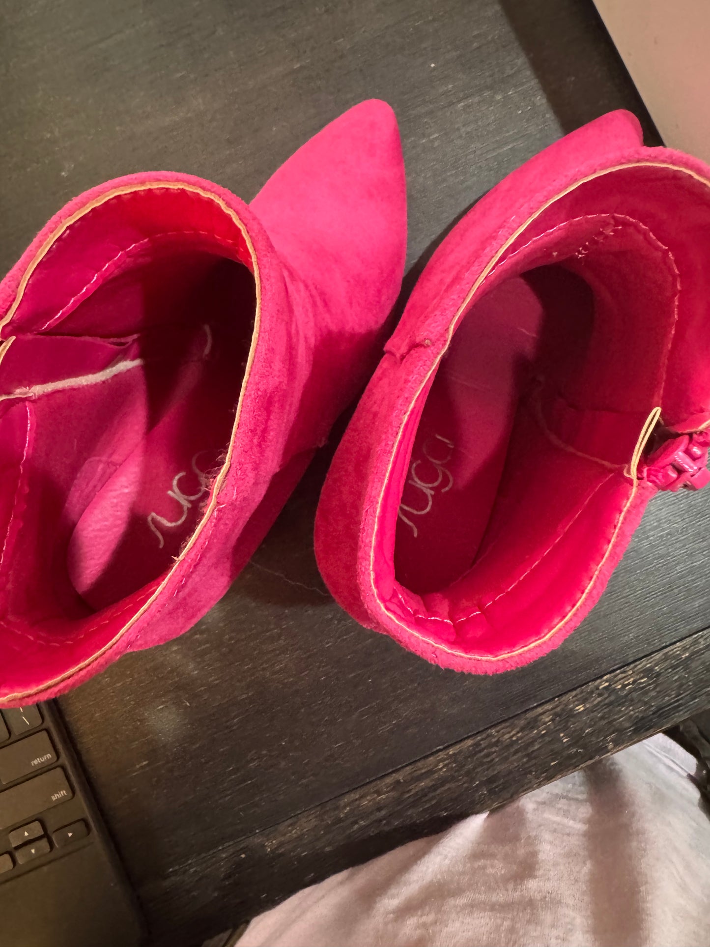 SUGAR - Pink Suede Looking Boot - Very Little Wear - Size 6.5