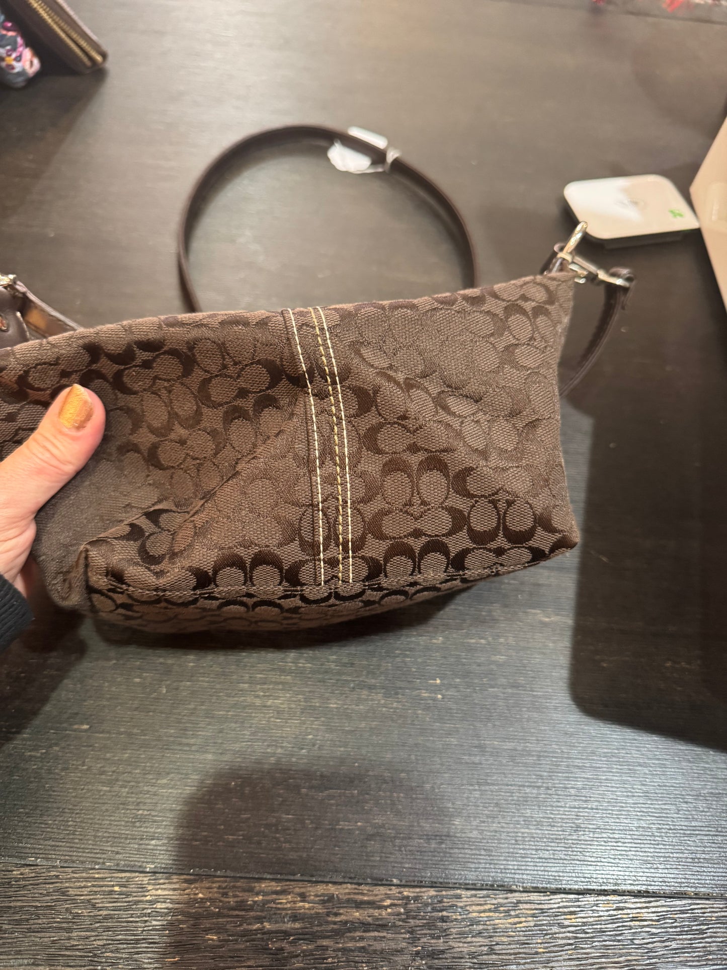 Coach Authentic Brown “Signature C” Small Crossbody