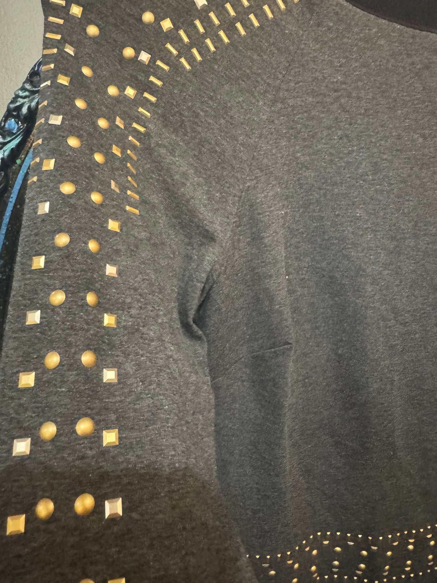 Cache Brand Dress - Gray with Gold Accent - Size Medium