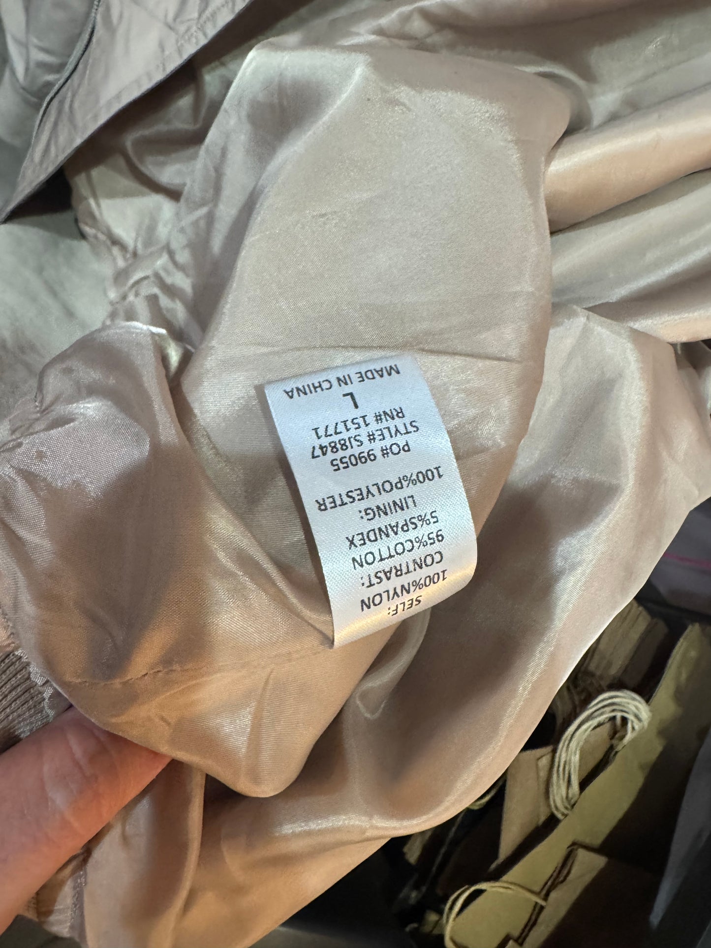 Cream Color Bomber Jacket - Size Large