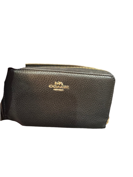 Coach black zip around wallet