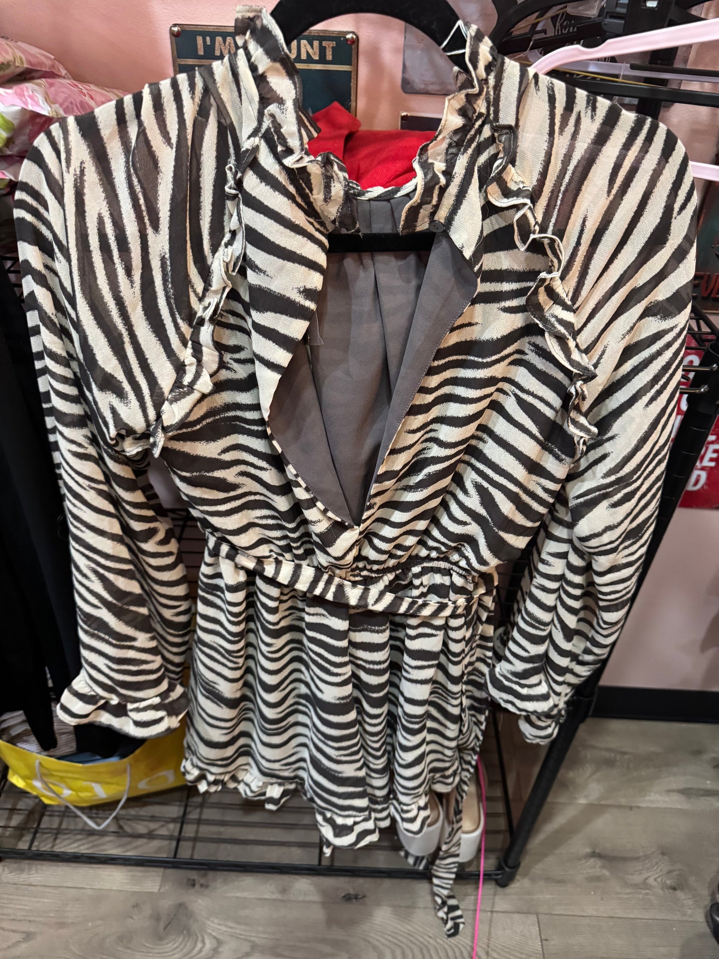 Cute Dress - Black and White print - Size Small