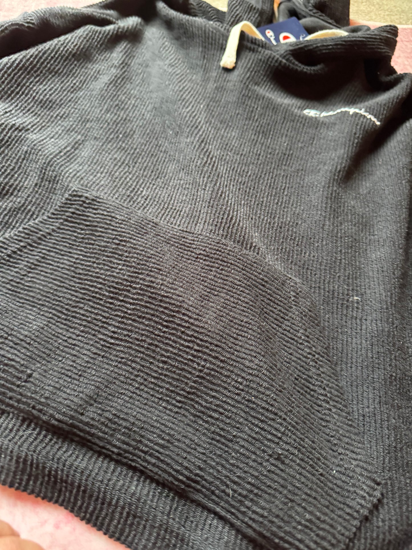 Champion Black Hooded Sweatshirt - Size Large