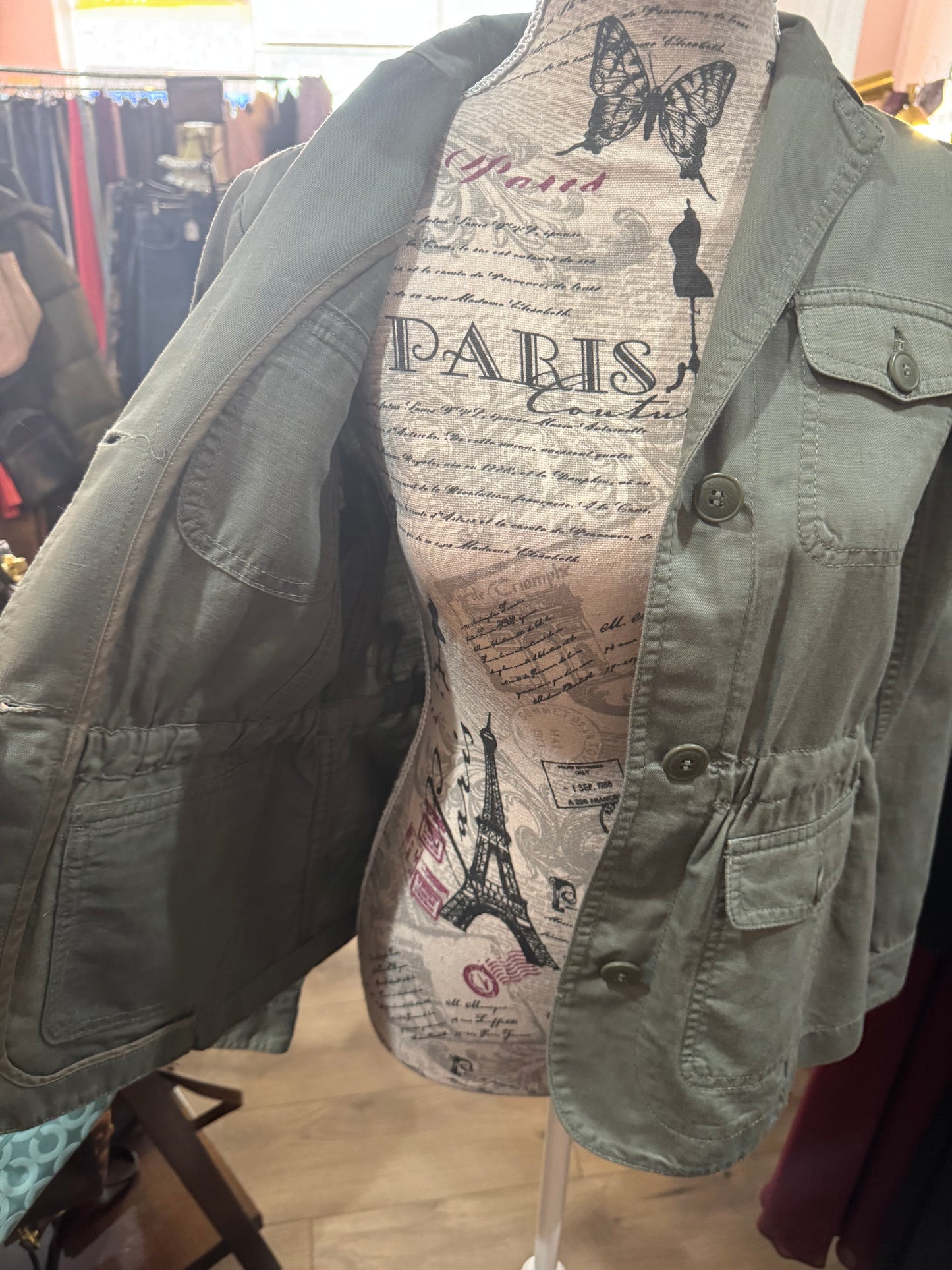 Talbots Green Coat - Button Up Front - Size P