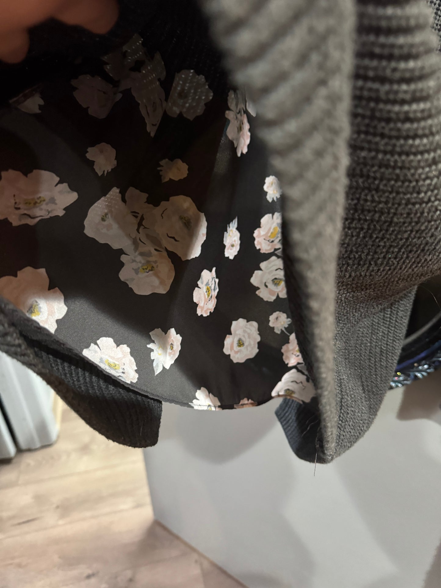 Loft Brand Sweater - Gray with Print on Back - Size small