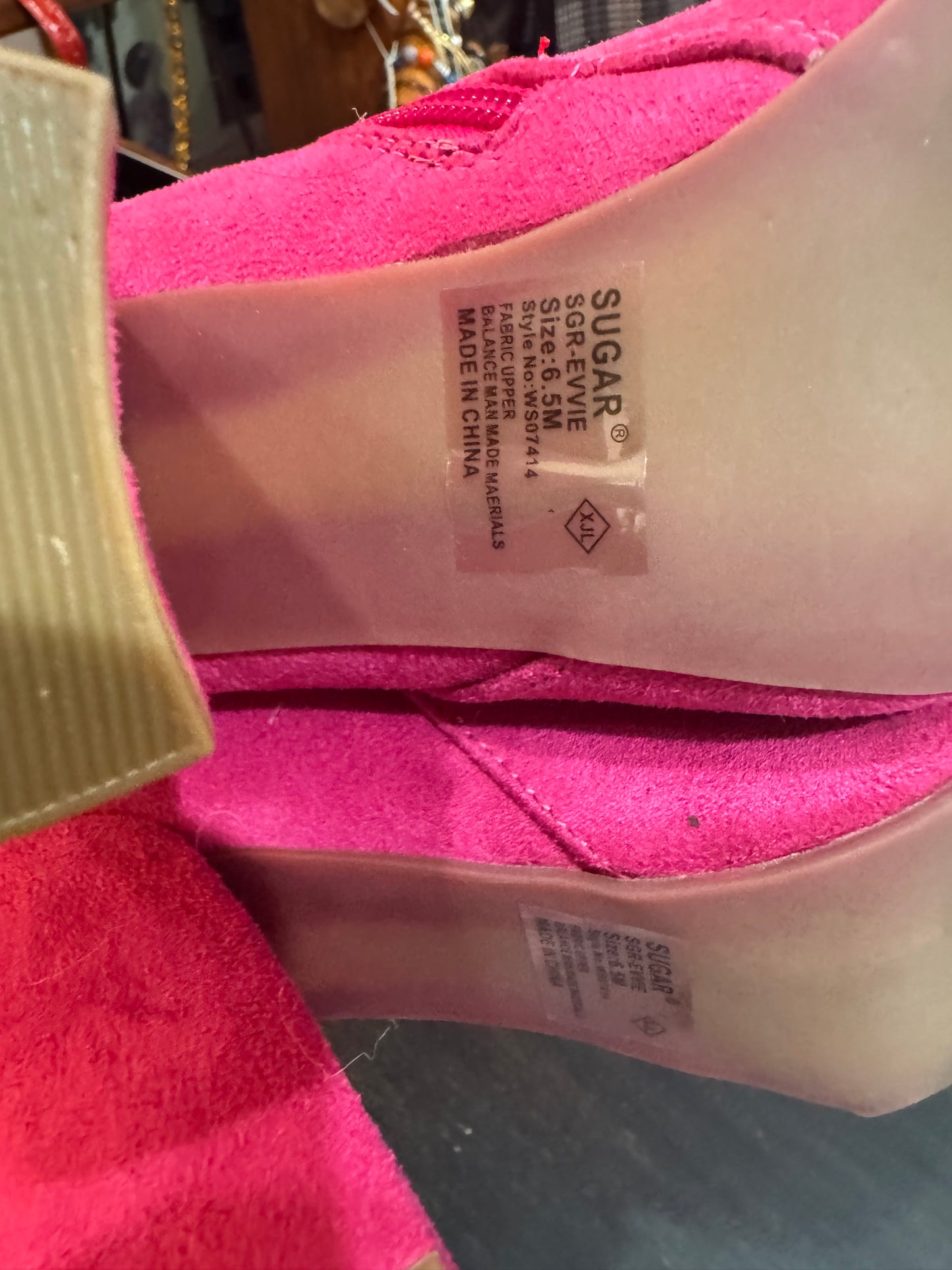 SUGAR - Pink Suede Looking Boot - Very Little Wear - Size 6.5