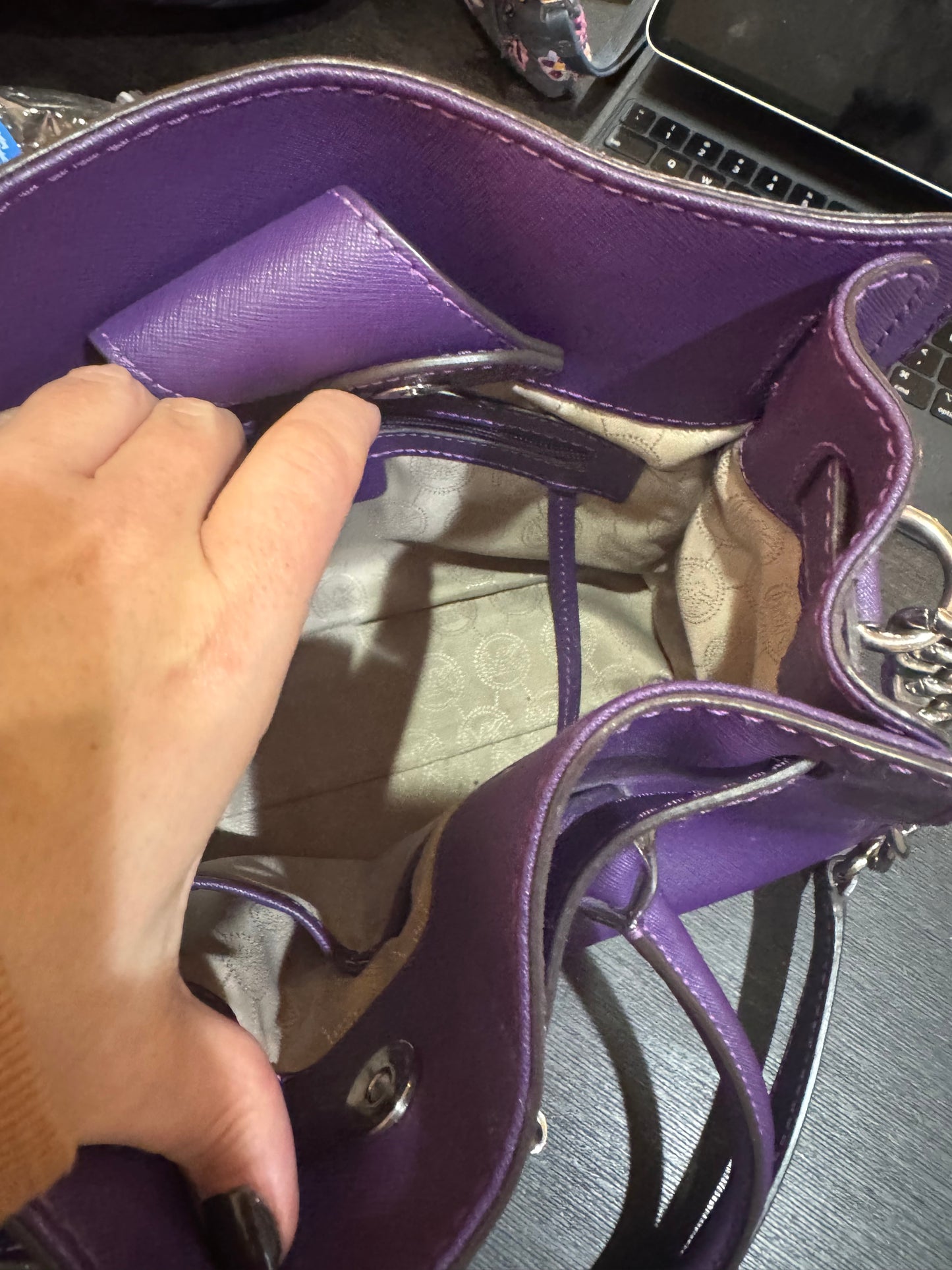 MK Purple Hamilton Satchel