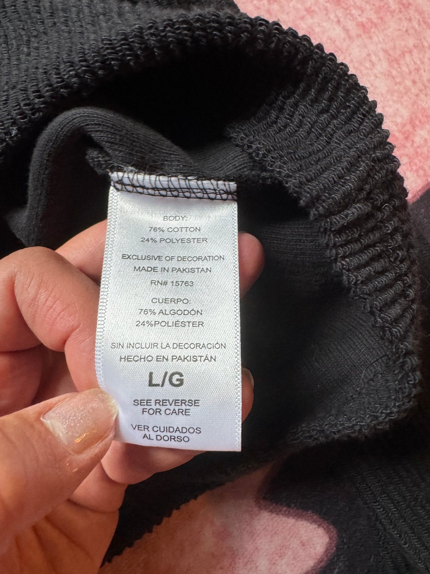 Champion Black Hooded Sweatshirt - Size Large