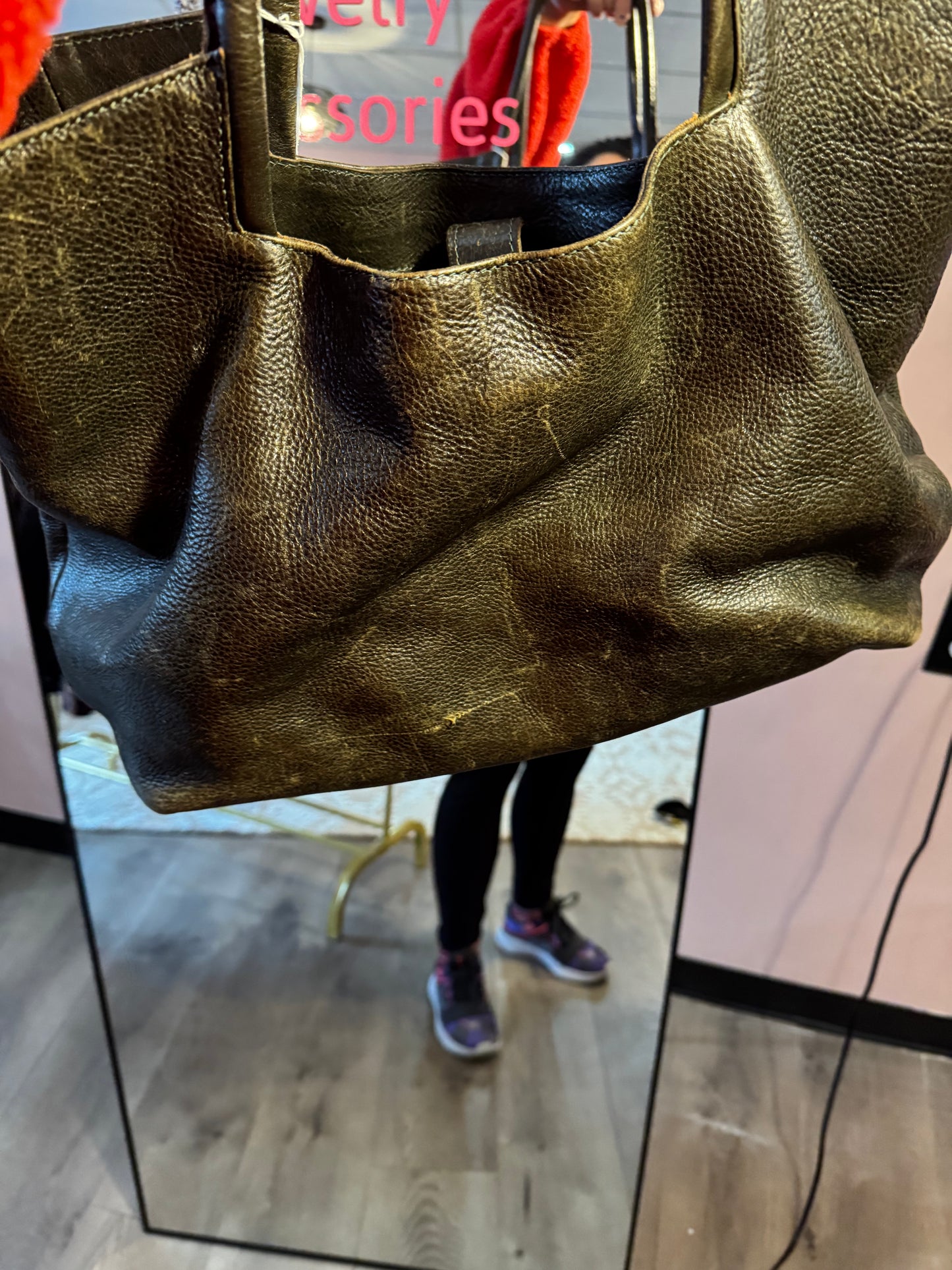 Distressed Leather Handbag