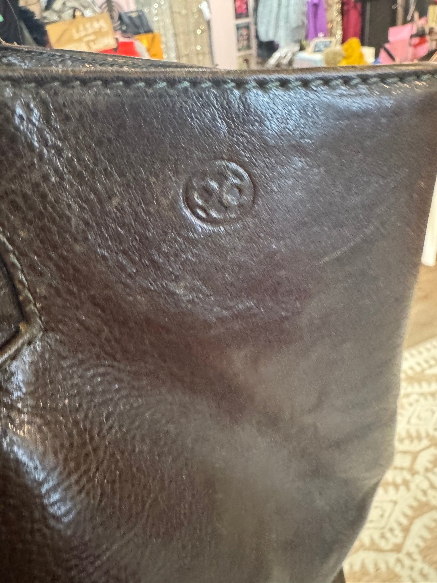 Distressed Leather Handbag